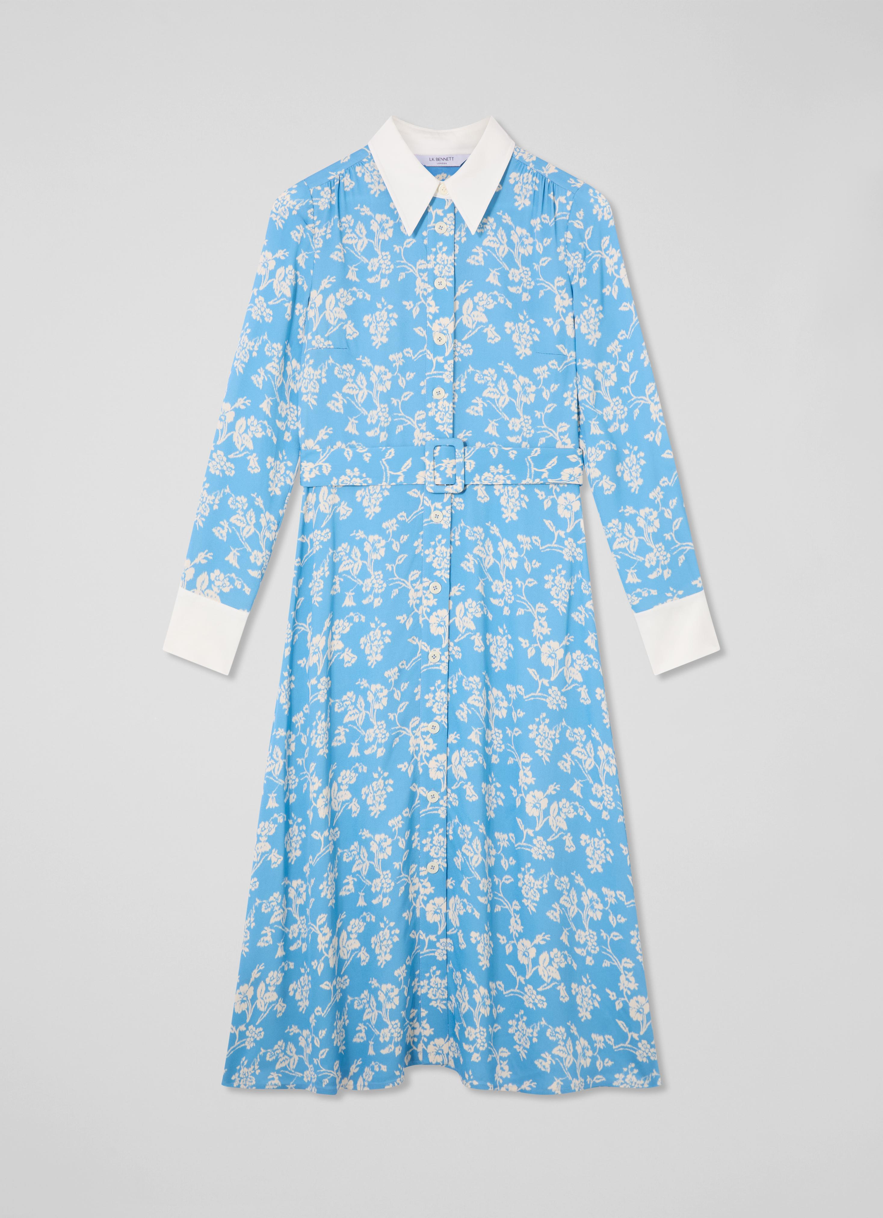 Kate Blue Meadow Print Shirt Dress | Clothing | Collections | L.K.Bennett,  London