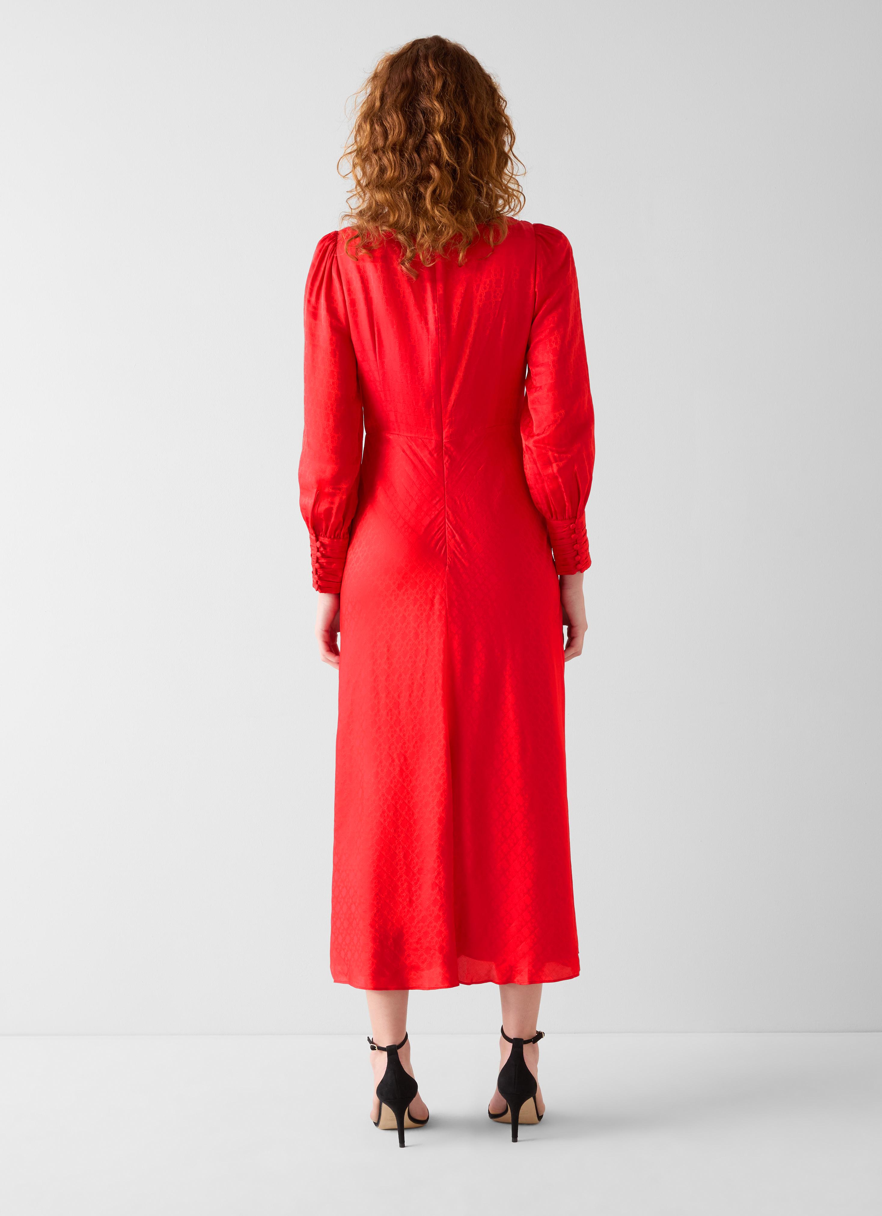 strapless open back dress Classy Dream Red Bandeau Bow Skirt Midi Dress main image 1