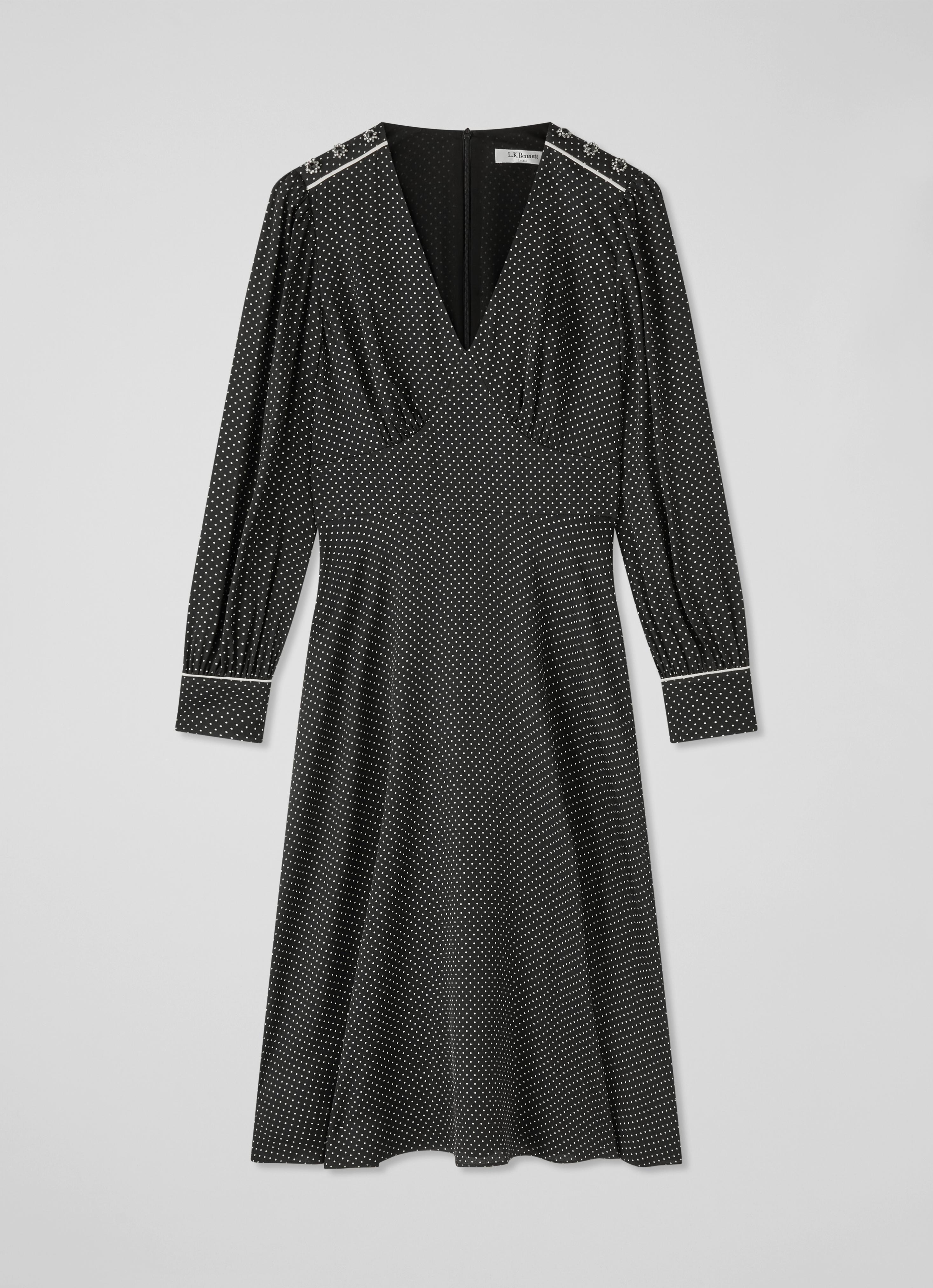 Larissa Black And Birch Mini Dress | Midi Dresses | Dresses | Clothing |  Collections | L.K.Bennett, London