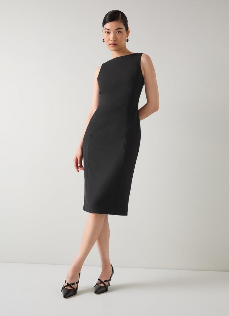 Rosa Black Sculptured Shift Dress | Midi Dresses | Dresses | Clothing | Collections | L.K.Bennett, London Rosa Black Sculptured Shift Dress | Midi Dresses | Dresses | Clothing | Collections | L.K.Bennett, London