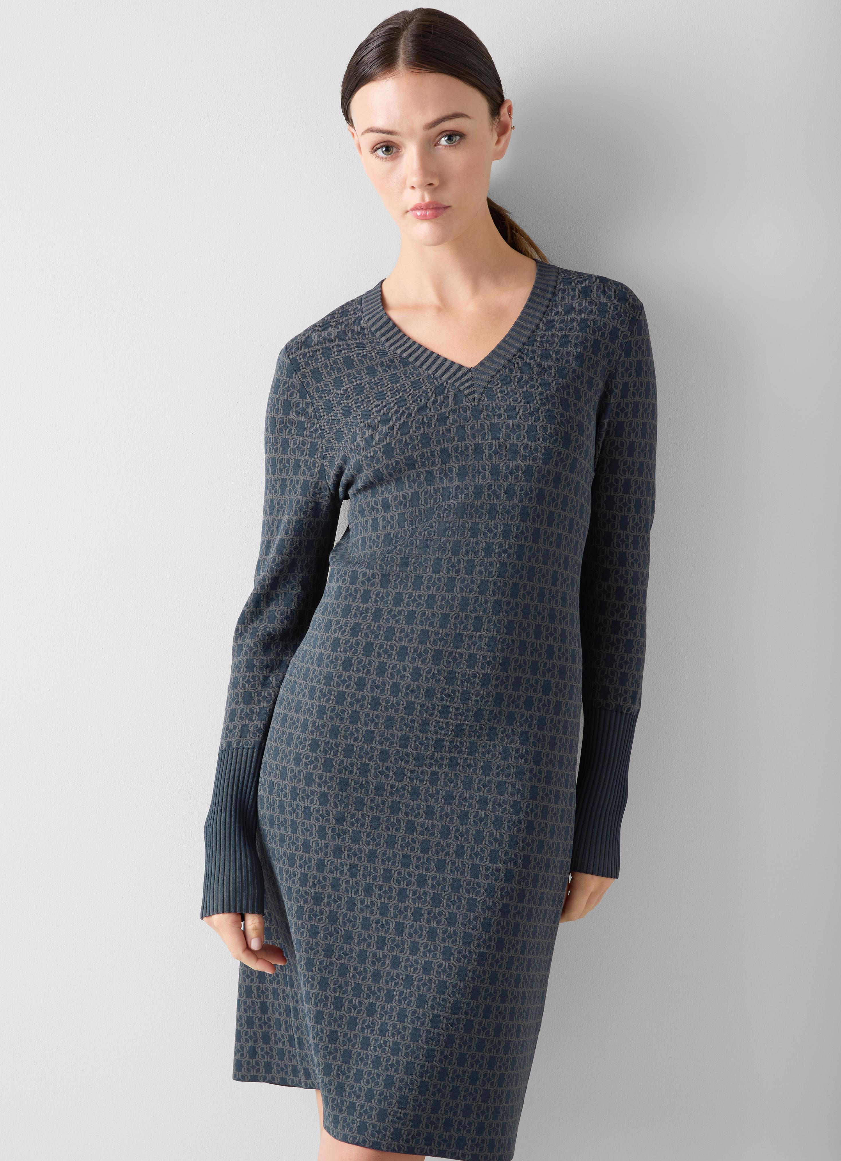 Sea Navy Multi Sweater Dress