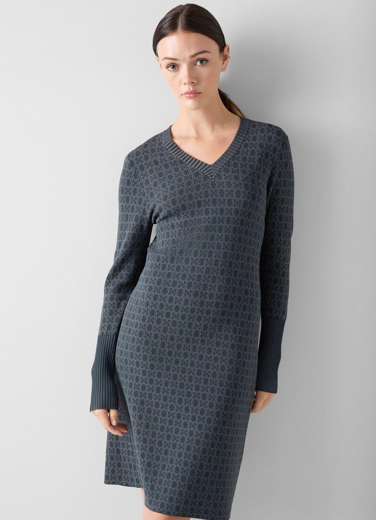 Sea Navy Multi Sweater Dress