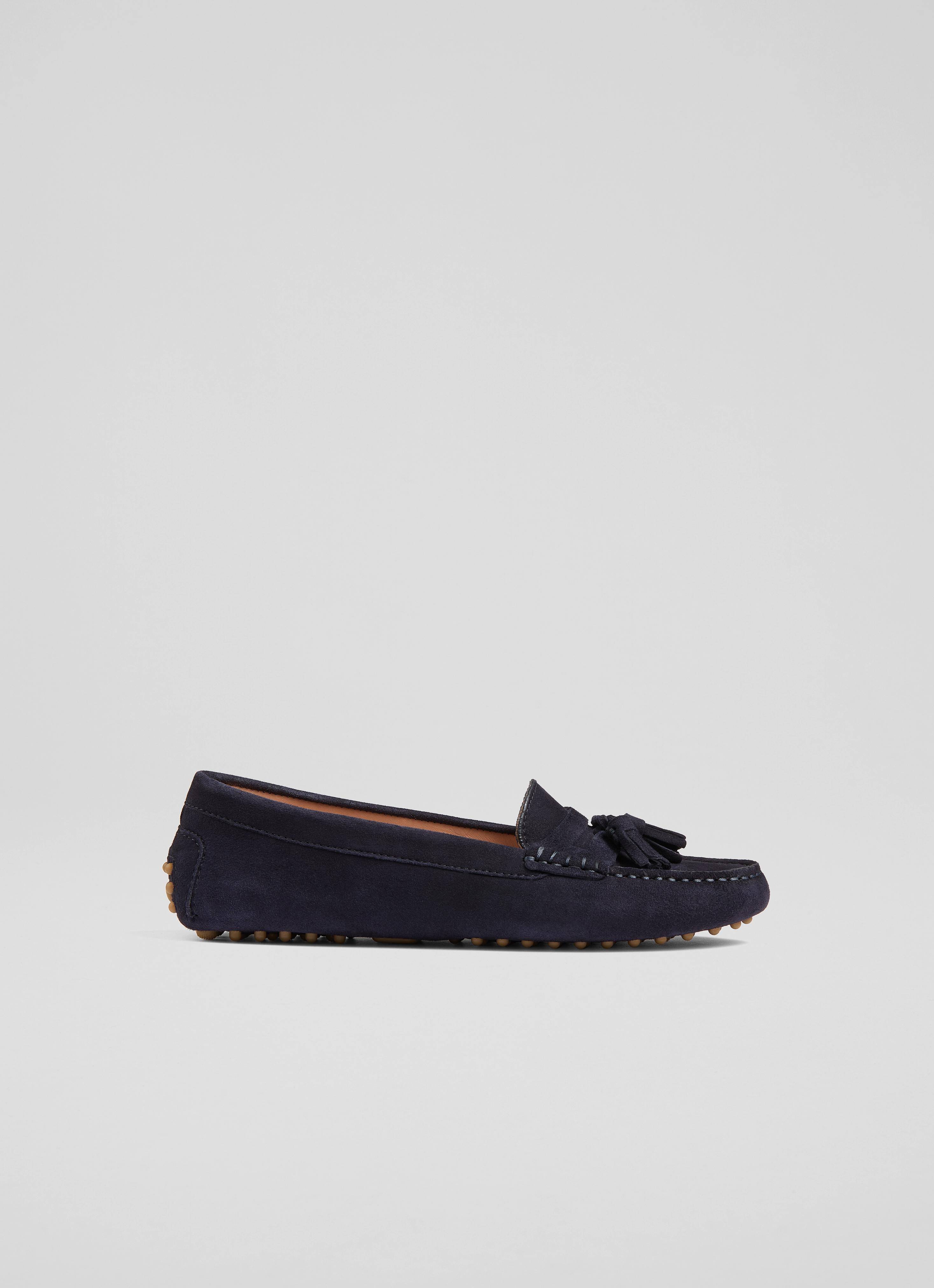 Leslie Navy Blue Mocasin Leather Tassel Loafer