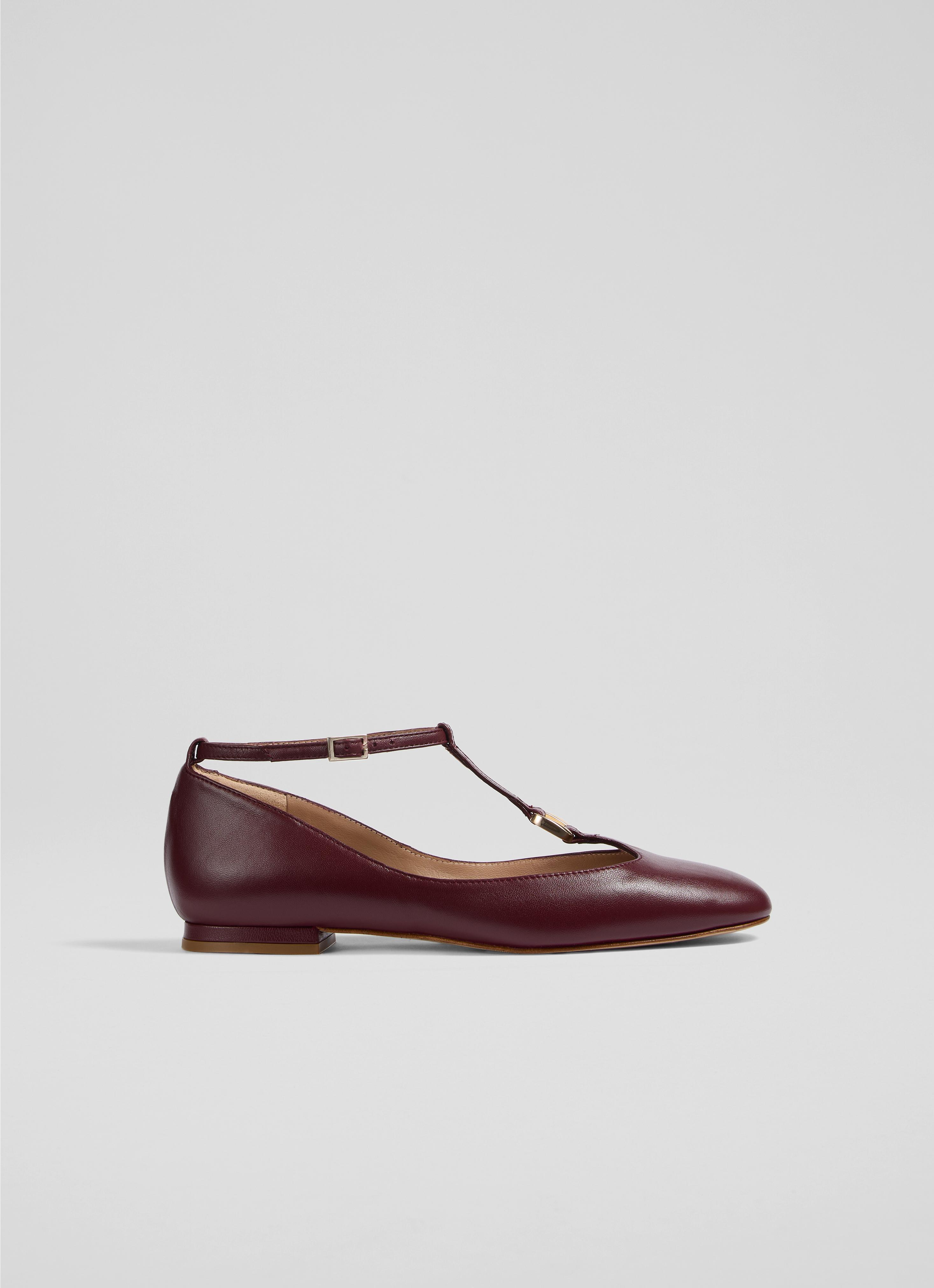 Minna Burgundy  Leather Maryjane Flats