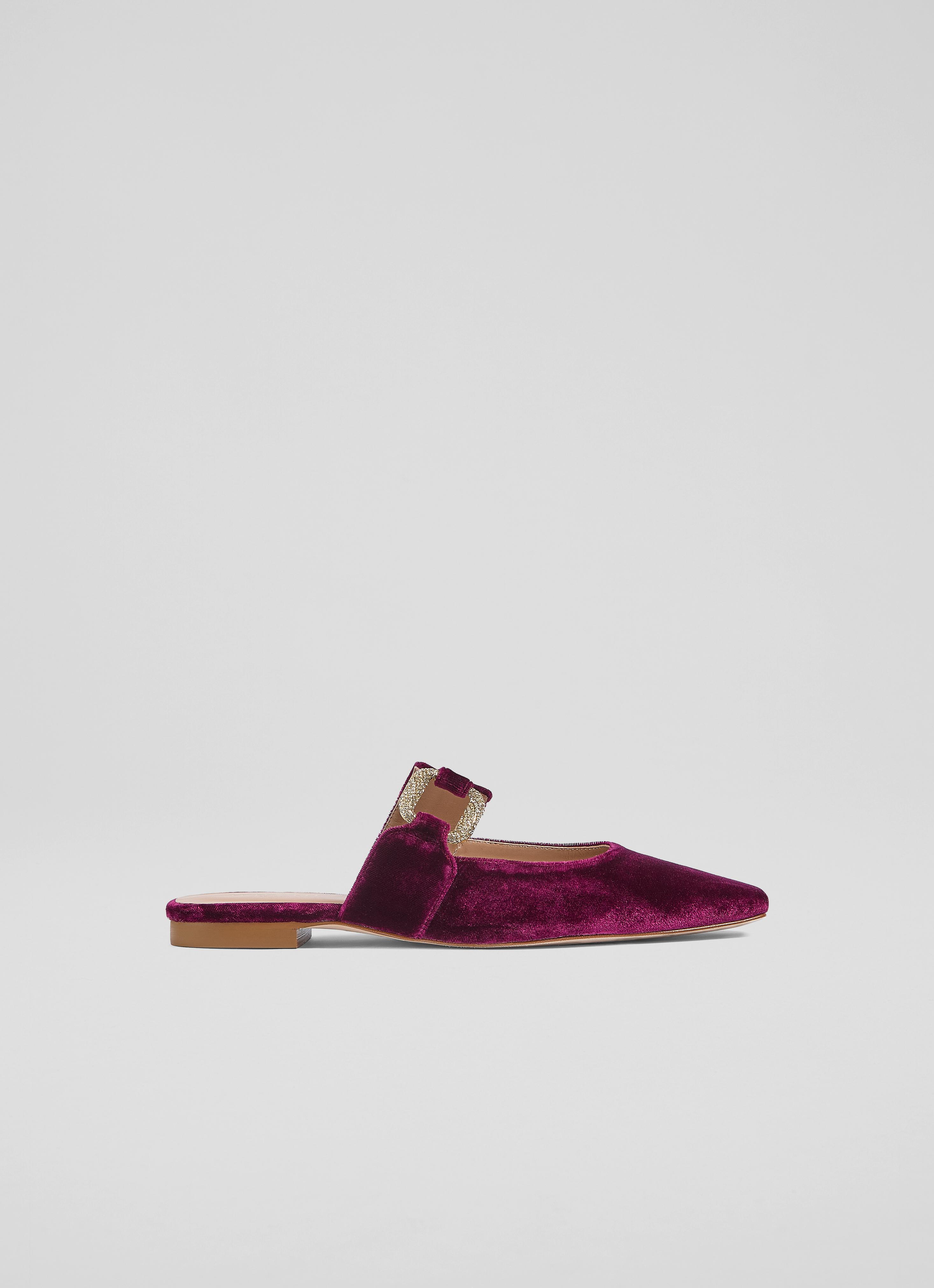 Nancy  Burgundy Plain Mule Flats