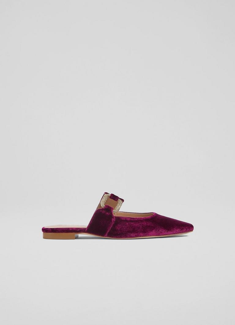 Nancy Burgundy Plain Mule Flats