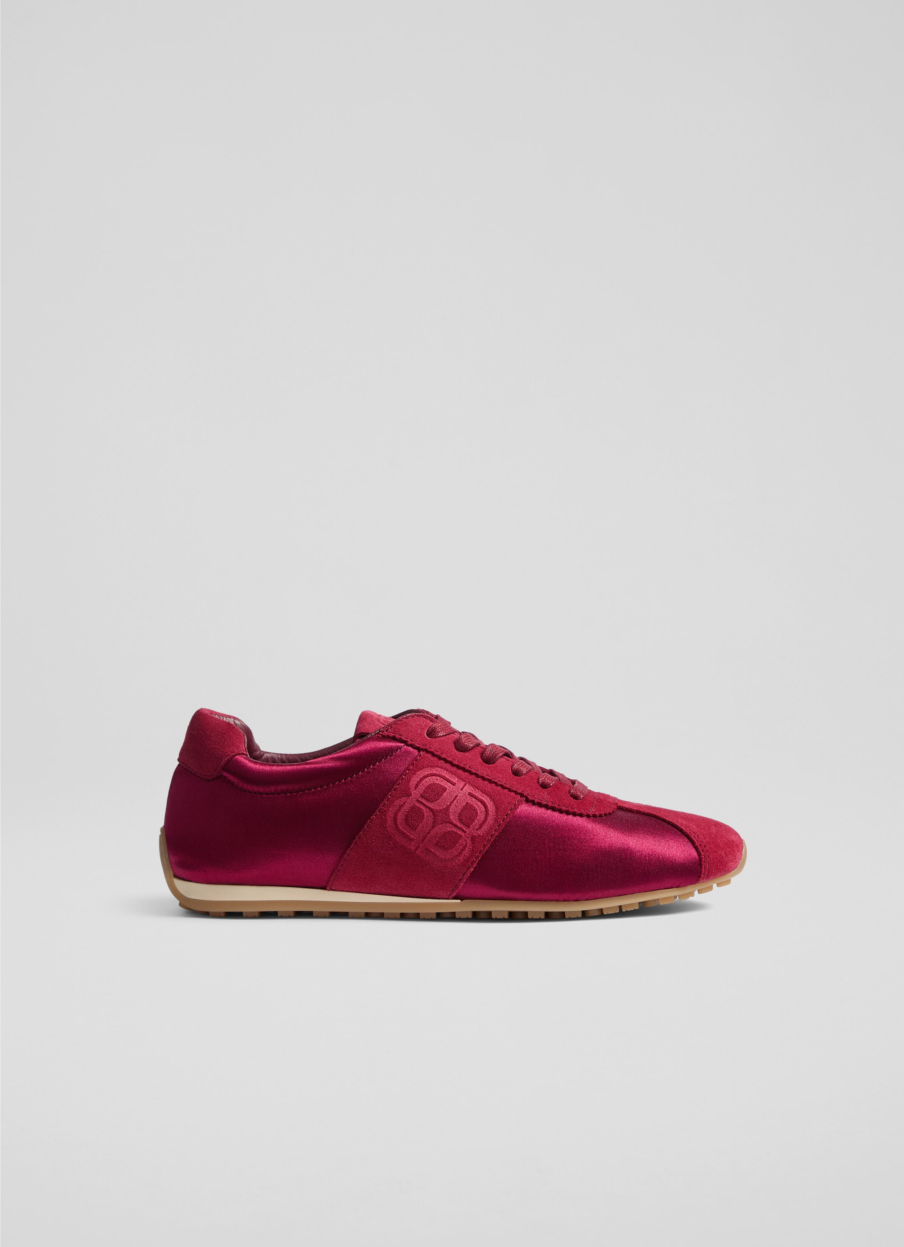 Spring Burgundy Satin Trainers