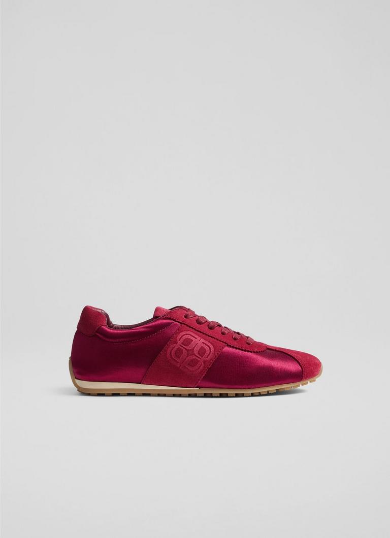 Spring Burgundy Satin Trainers