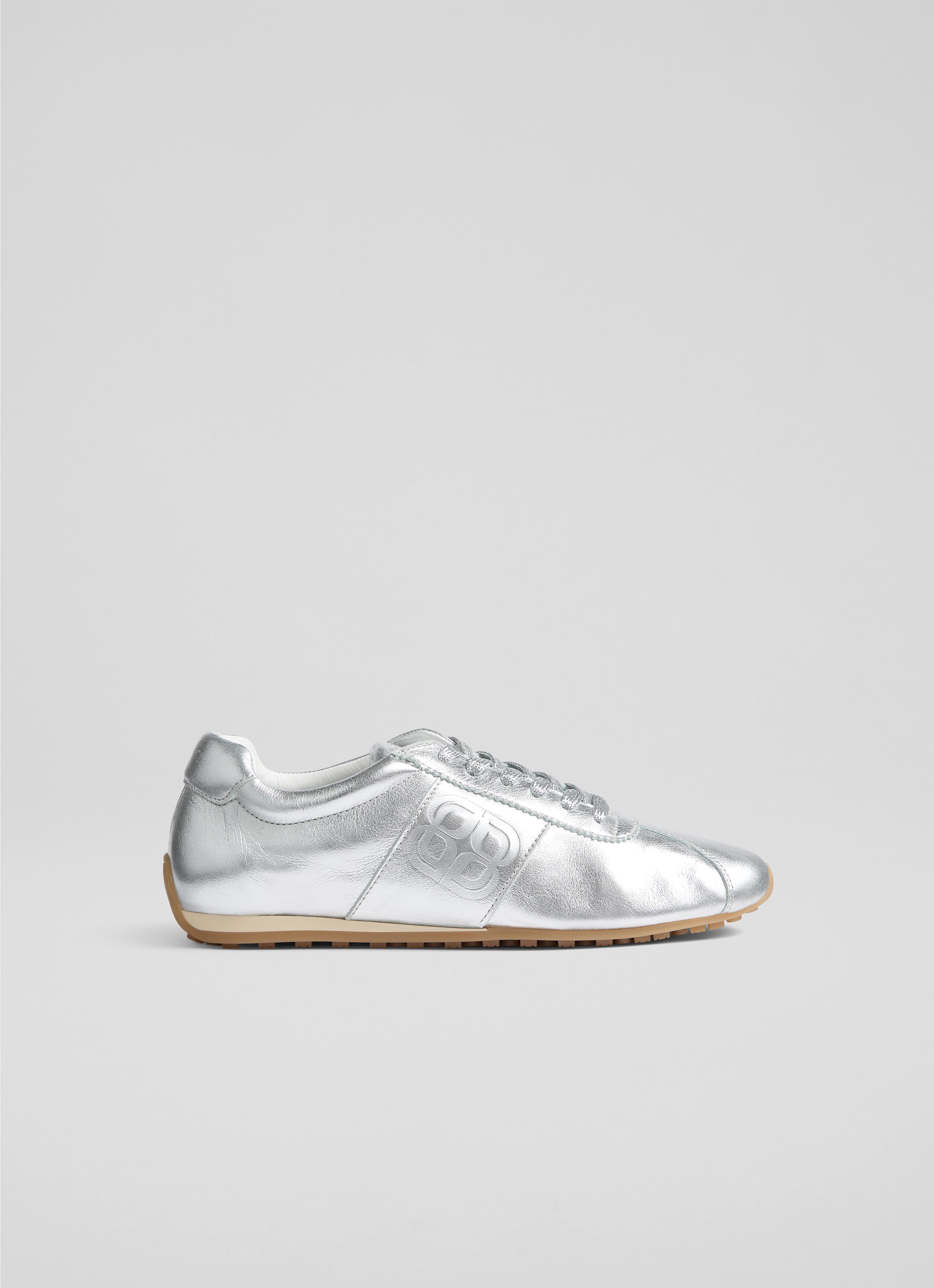 Spring Silver  Leather Trainers