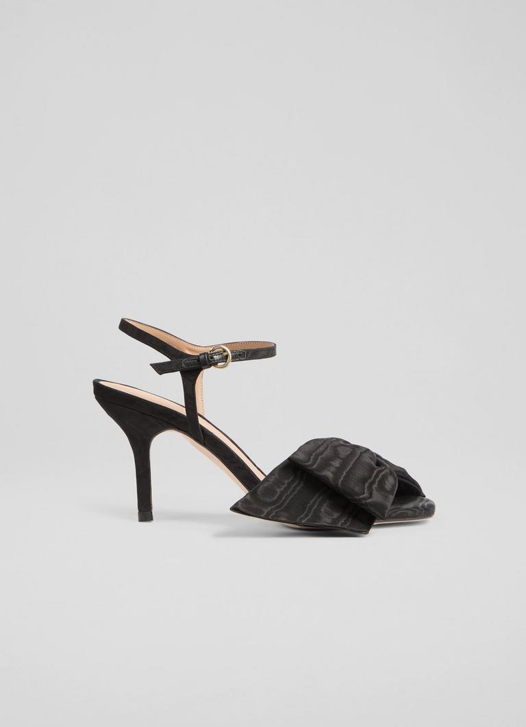 Roline Black Bow Heel Sandals