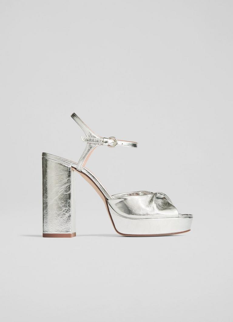 Lk Bennett White Platform Sandals Uk Rosa Silver Patent Platform