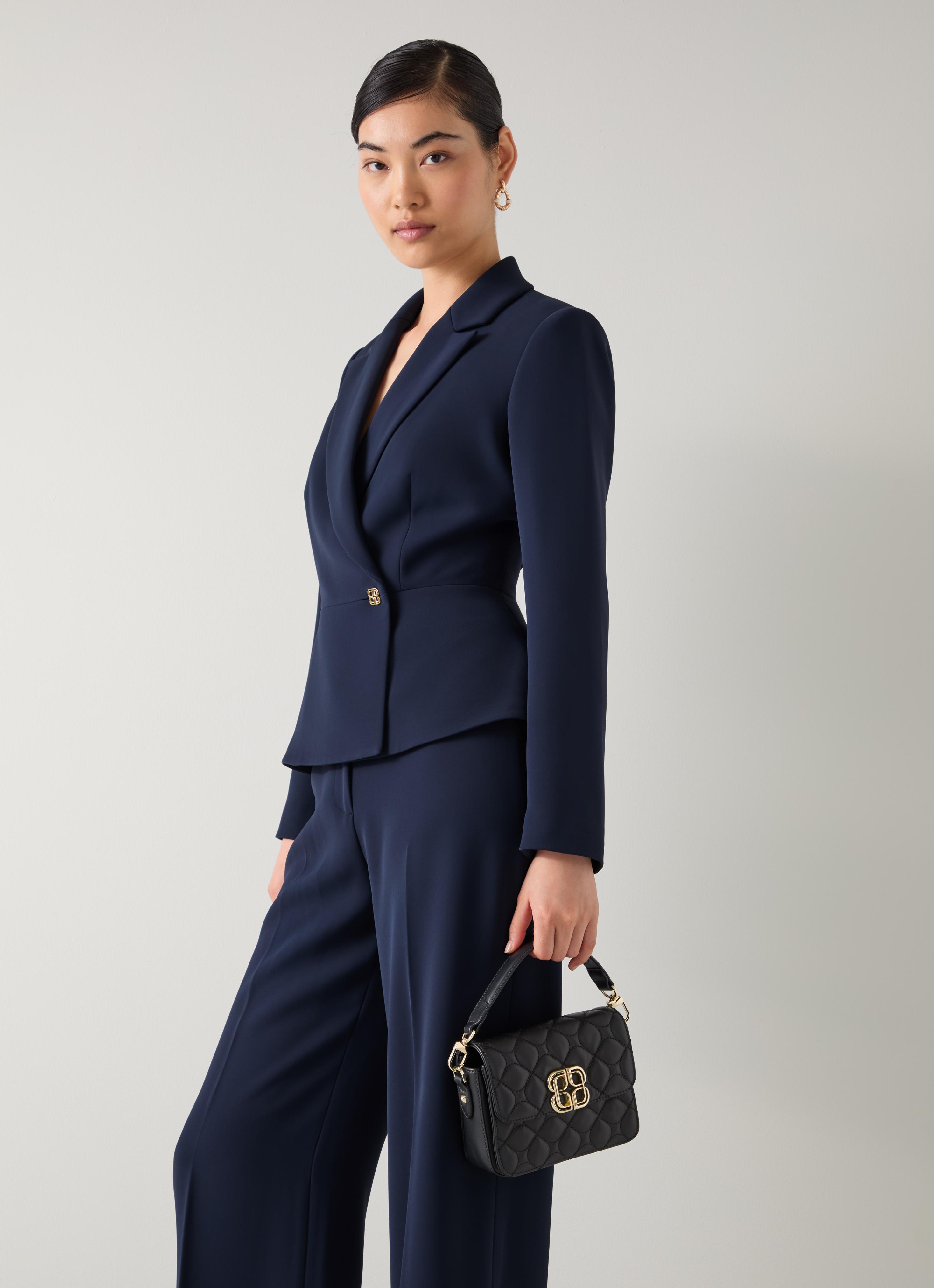 Audrey Spring Navy Peplum Jacket | Coats & Jackets | Clothing