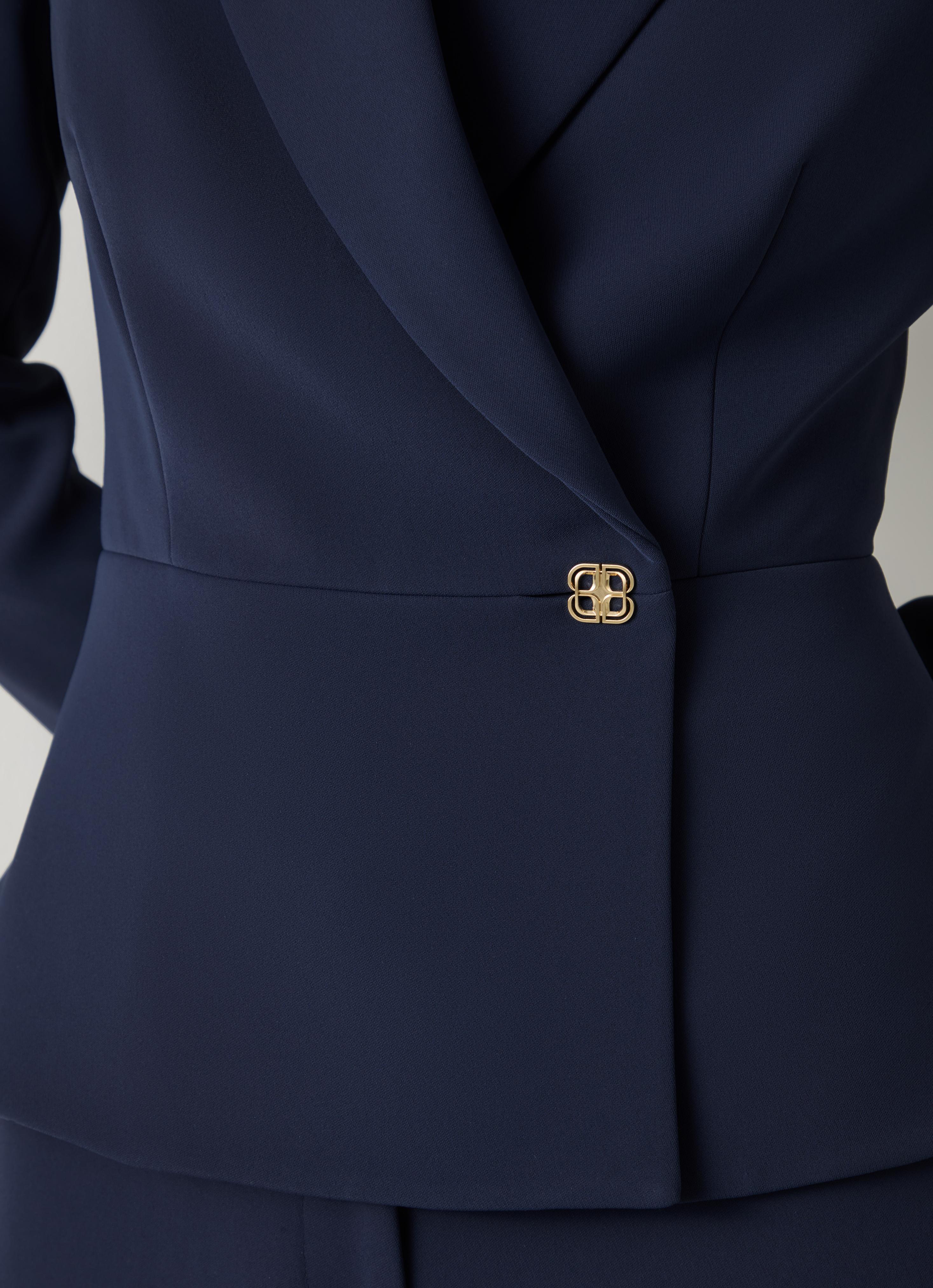 Audrey Spring Navy Peplum Jacket | Coats & Jackets | Clothing