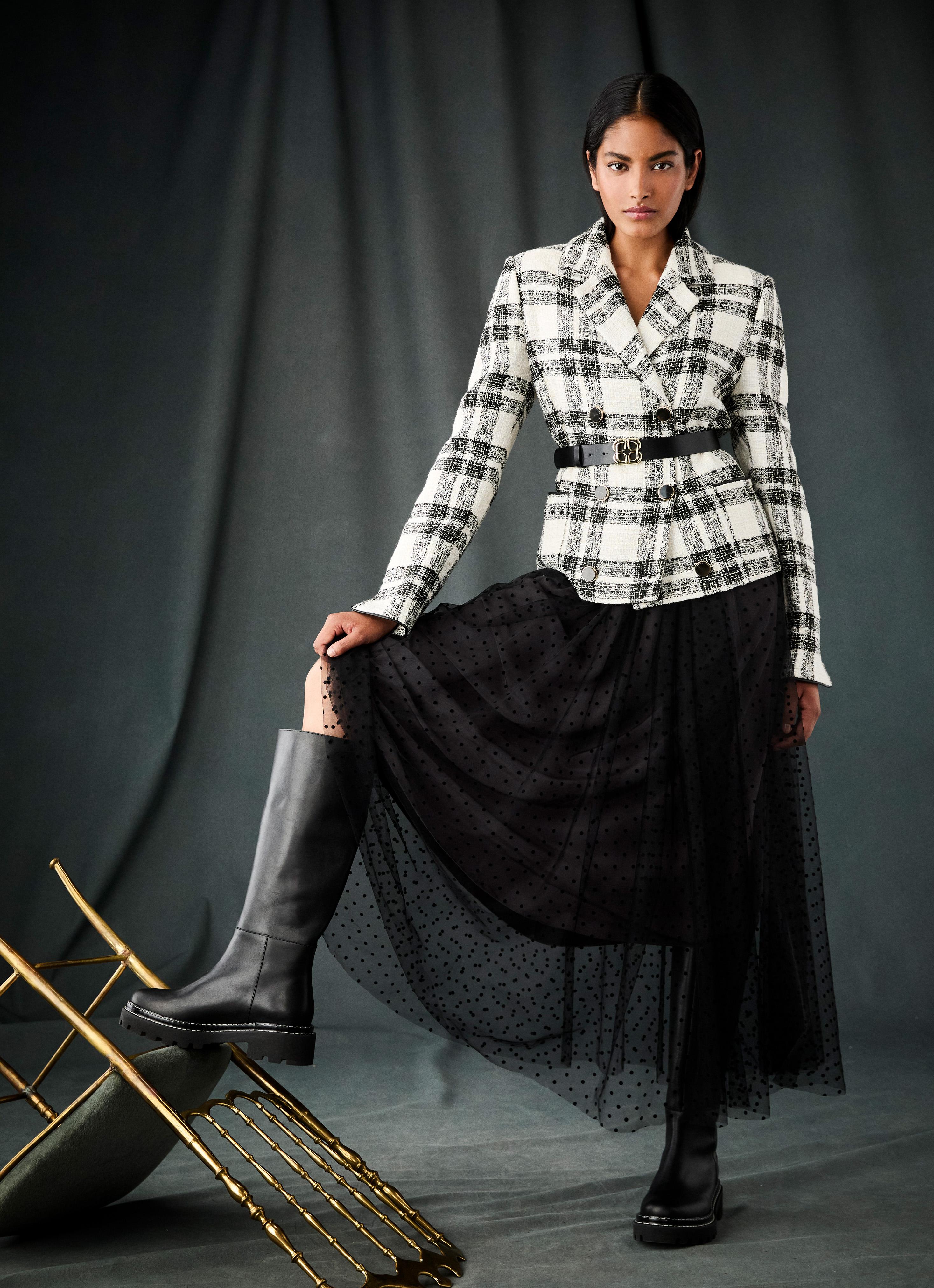 Clarisse Black And Birch Double Breasted Jacket