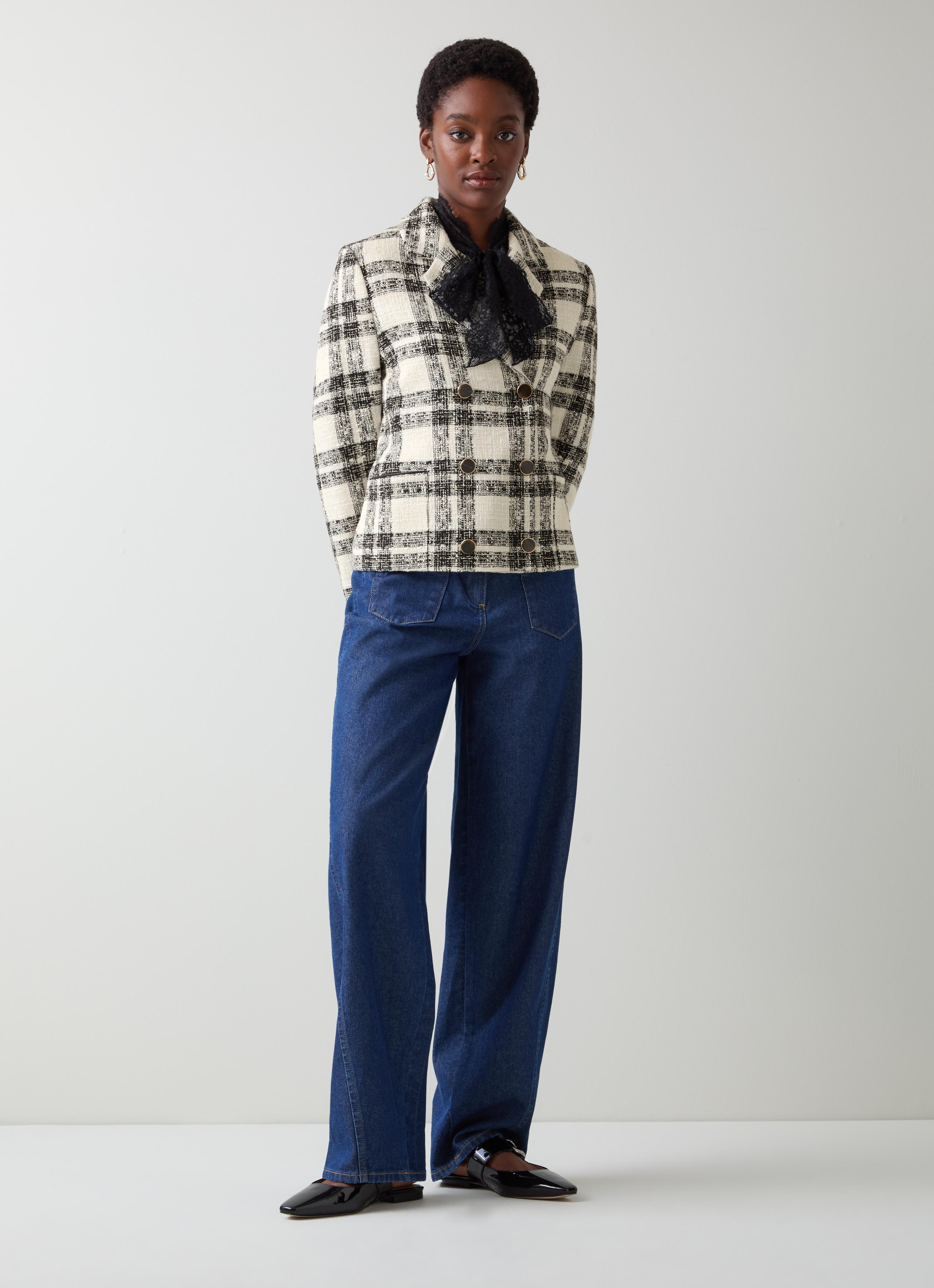 Clarisse Black And Birch Double Breasted Jacket