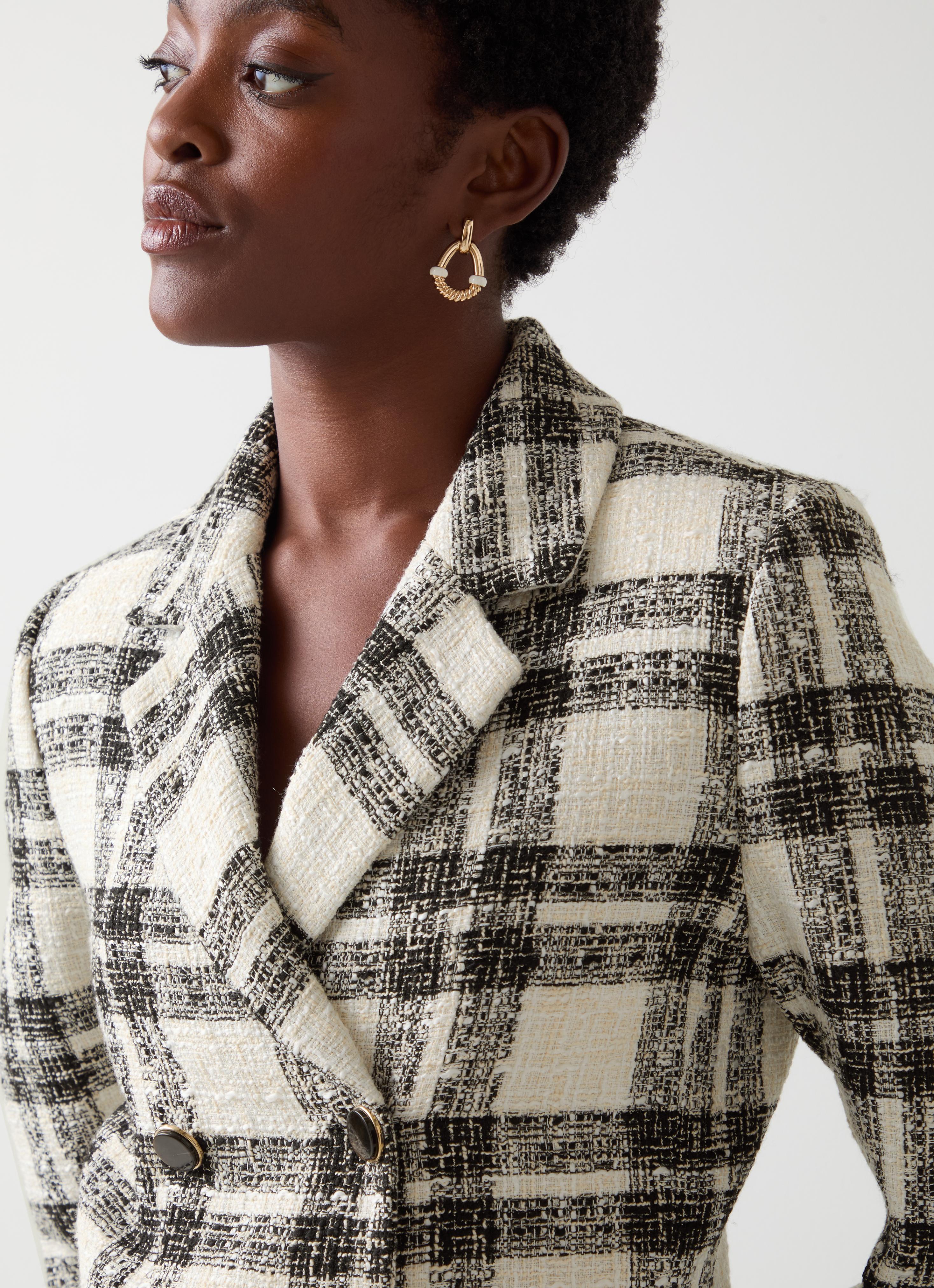 Clarisse Black And Birch Double Breasted Jacket | Coats & Jackets