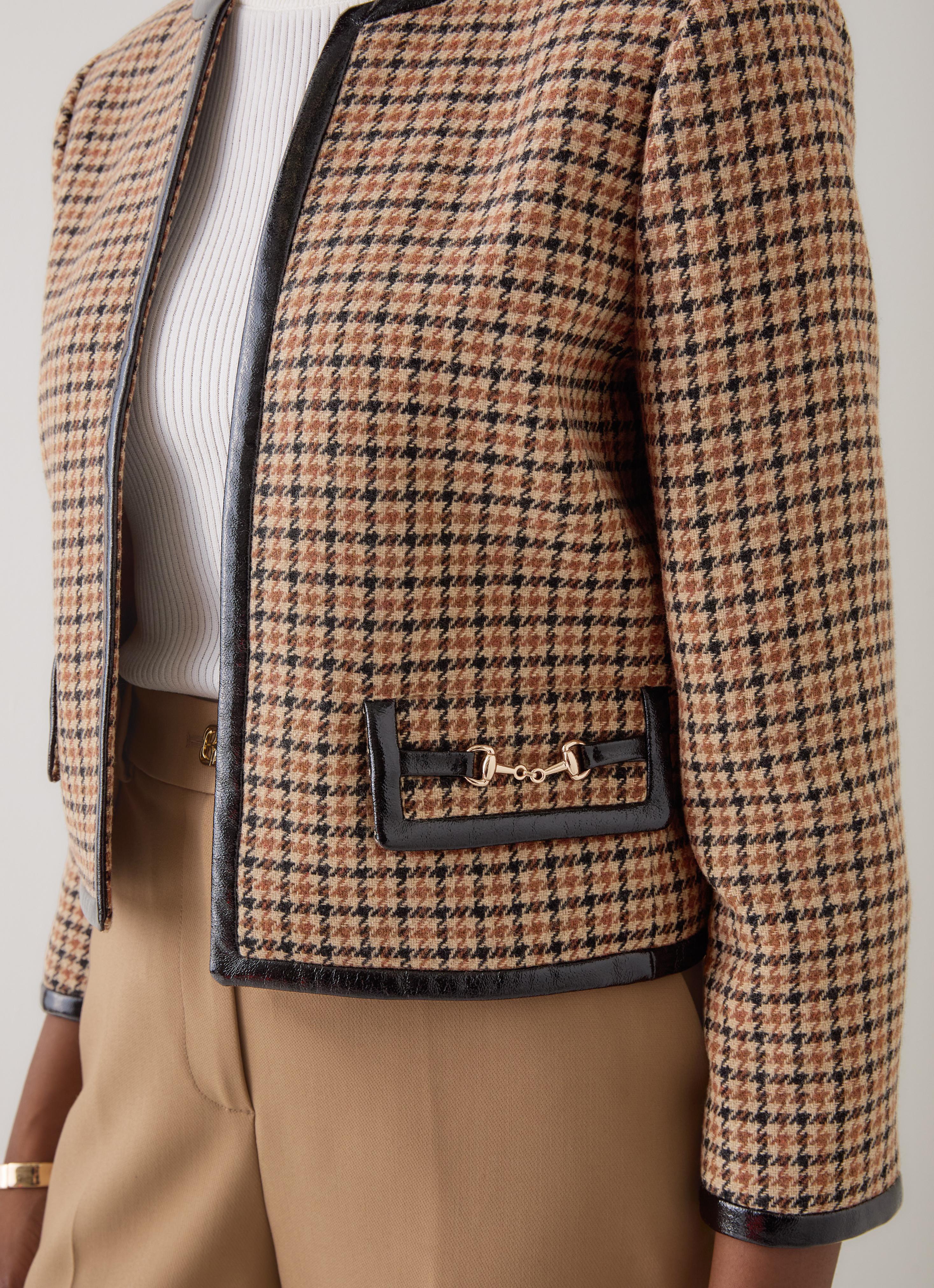 Zisou Brown Check Print Mini Check Jacket | Coats & Jackets
