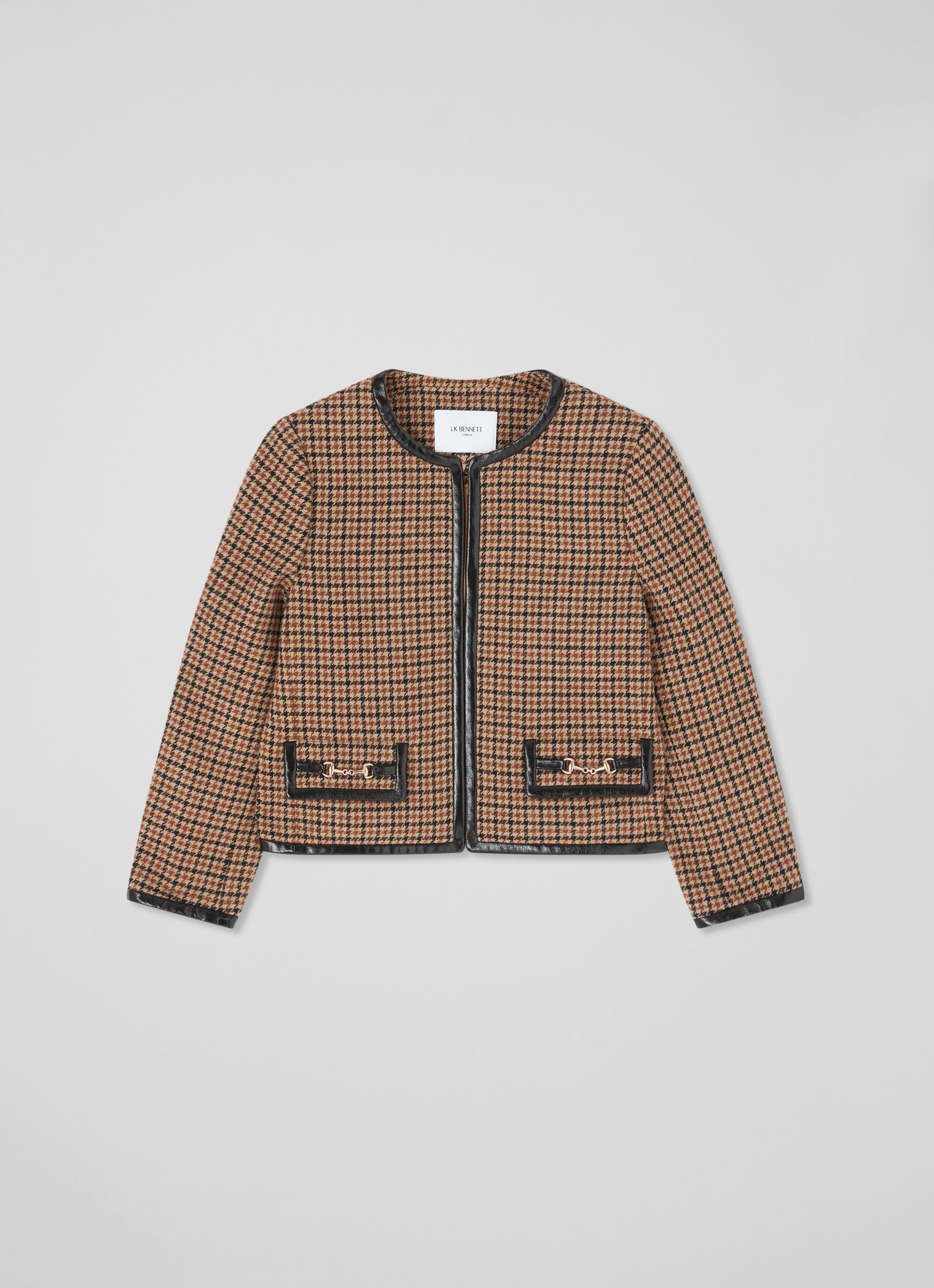 美品 laubeblanc mix tweed No collar jacket Mix tweed No collar jacket – L'AUBE BLANC