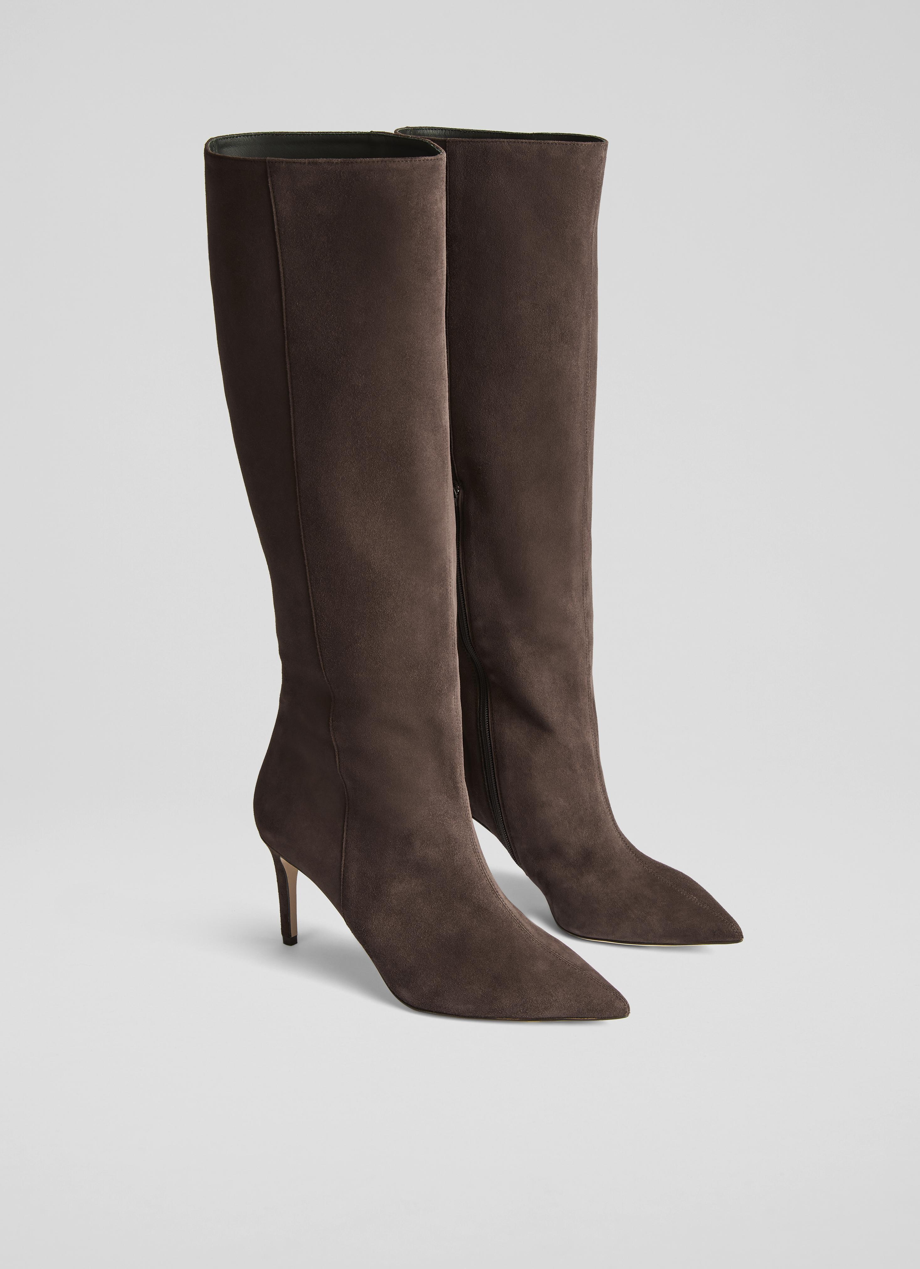 Astrid Brown Suede Knee Boots