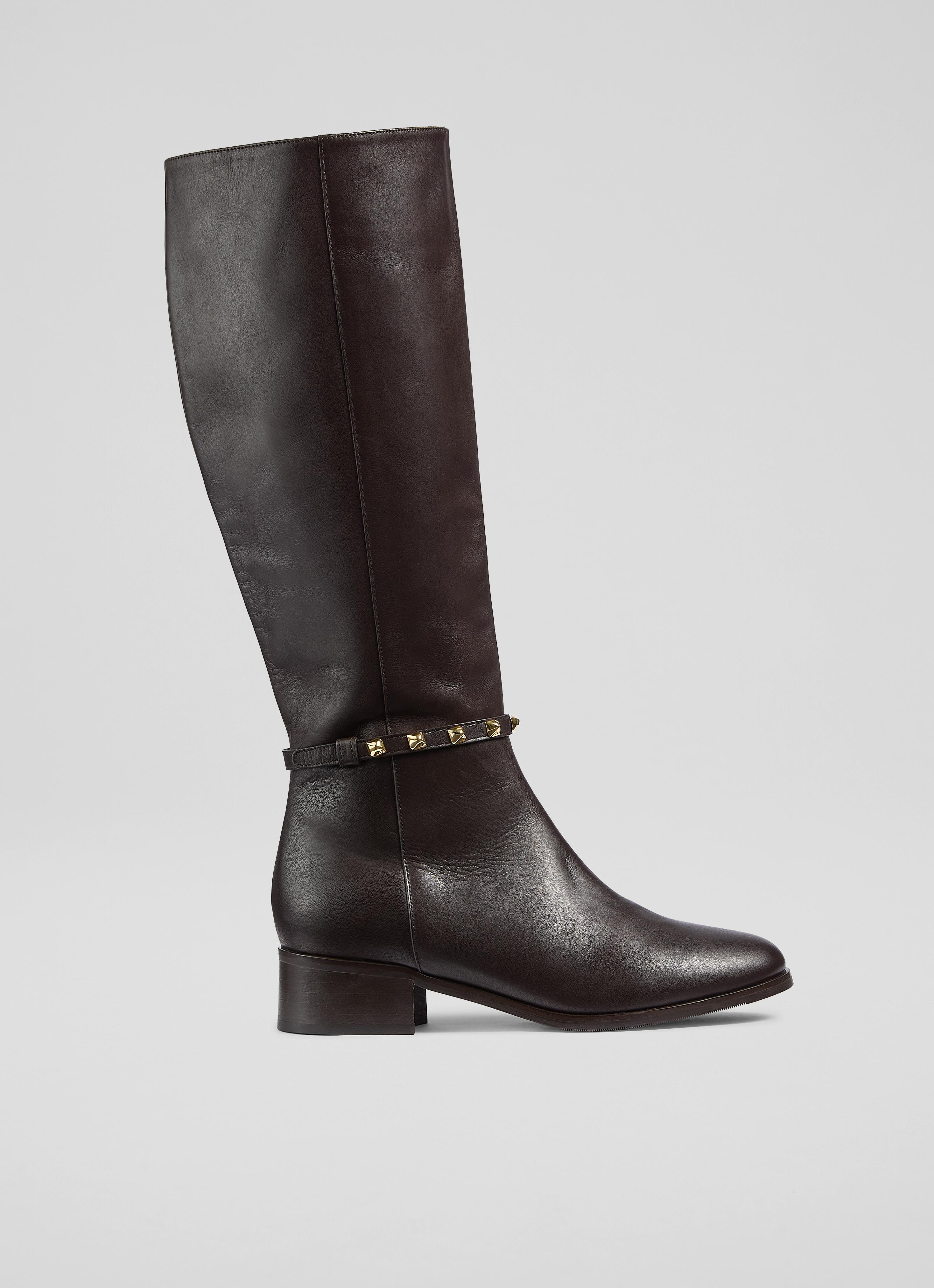 Stevie  Brown Leather Knee Boots