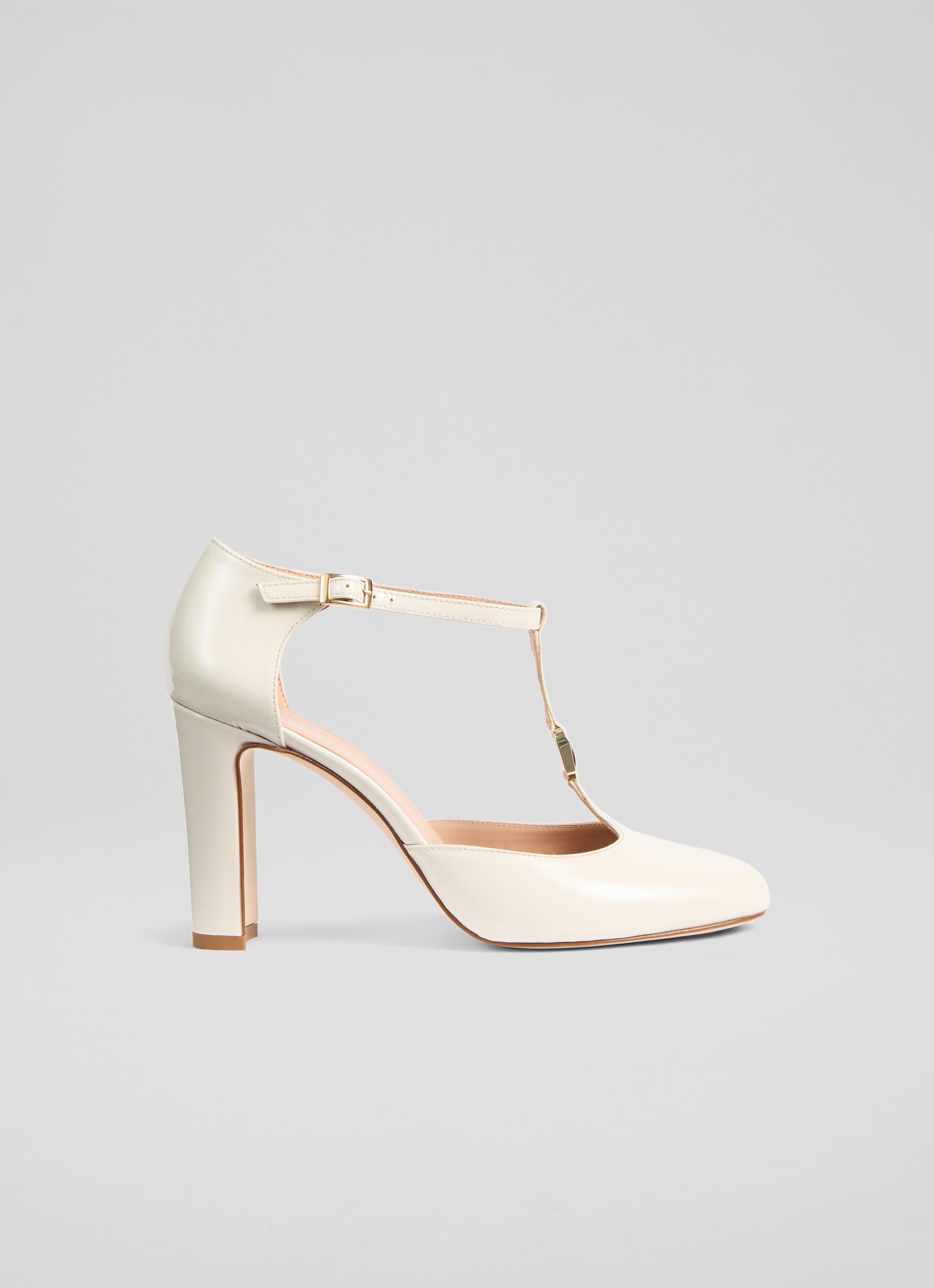 Almina Ecru Leather Oloid Maryjane Open Courts