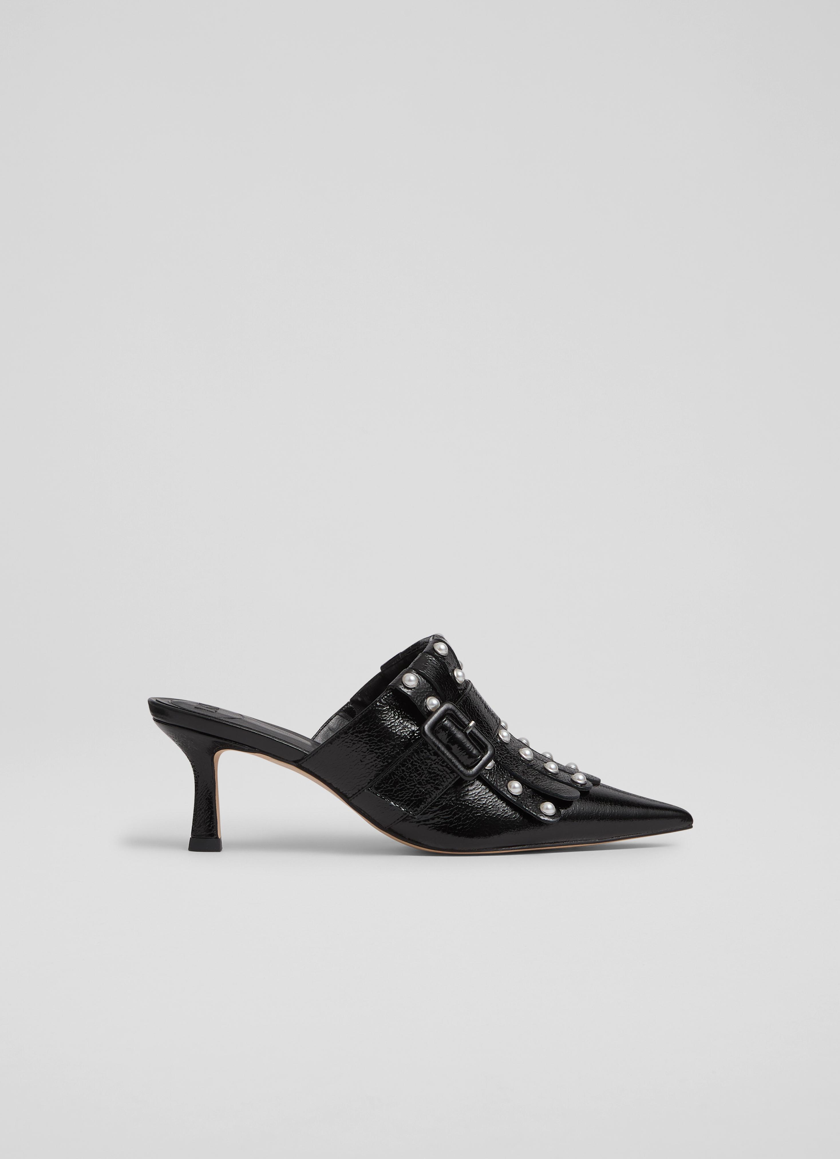 Lkb Atty Black Patent Fringed Mules