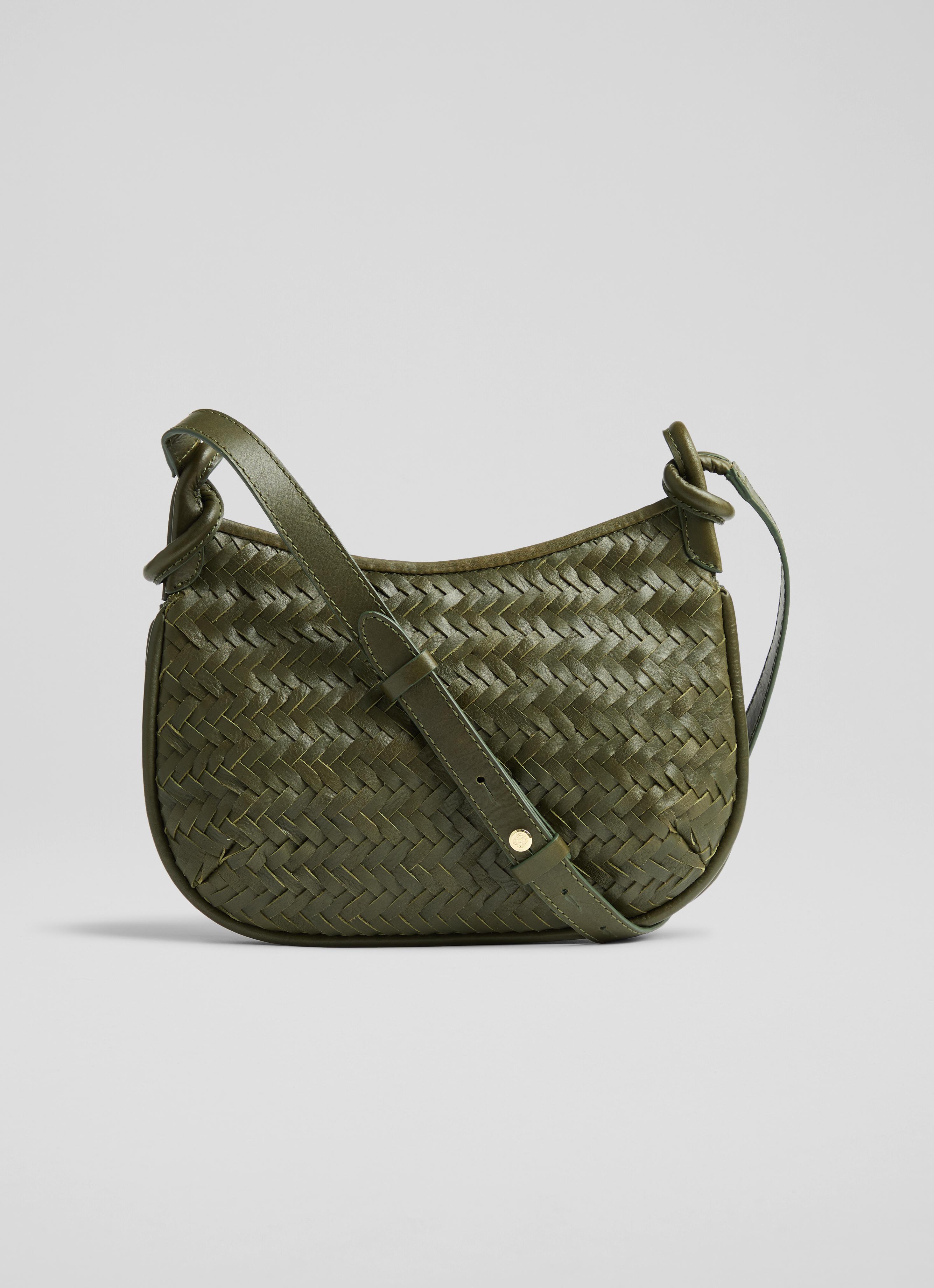Harley Olive Weave Crossbody Bag 