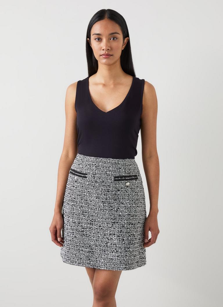 Athena Black Jersey Vest Top