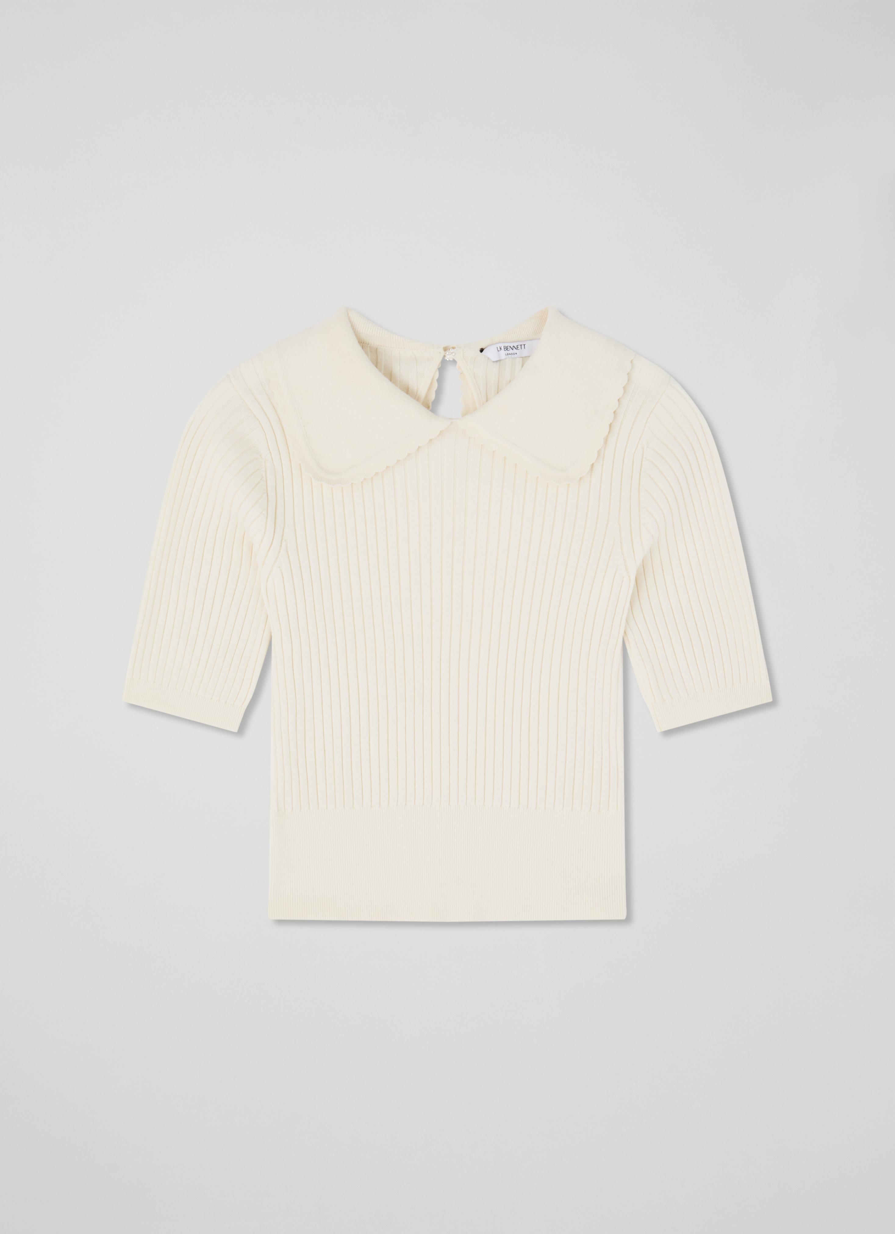 Bibiy. EMILIA COLLAR KNIT　ホワイト KNIT｜Bibiy.