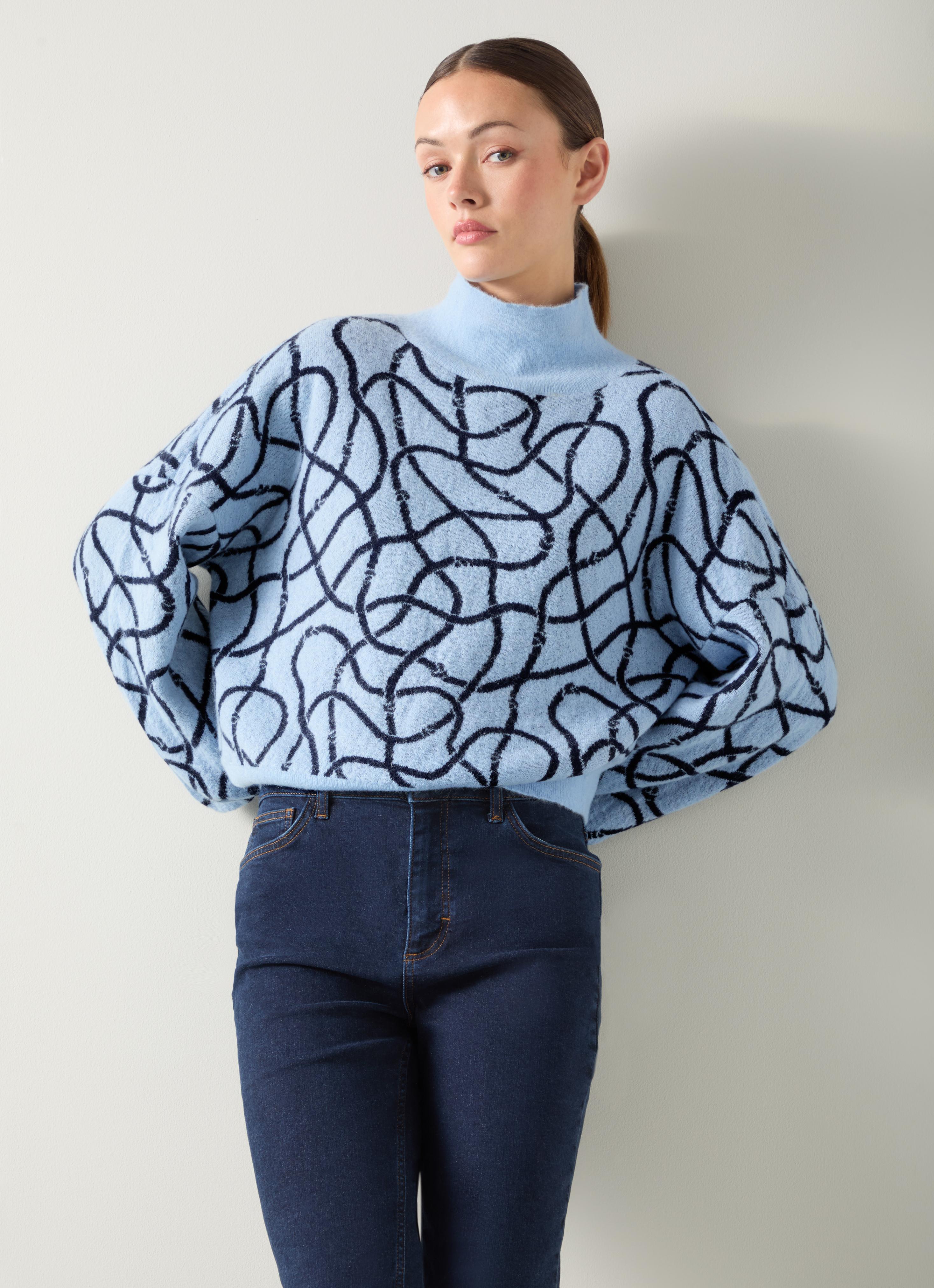 【MADISONBLUE】PRINTED SWEATER BRITISHWOOL Ashley Blue Hedda Fairisle Half Zip | Varley
