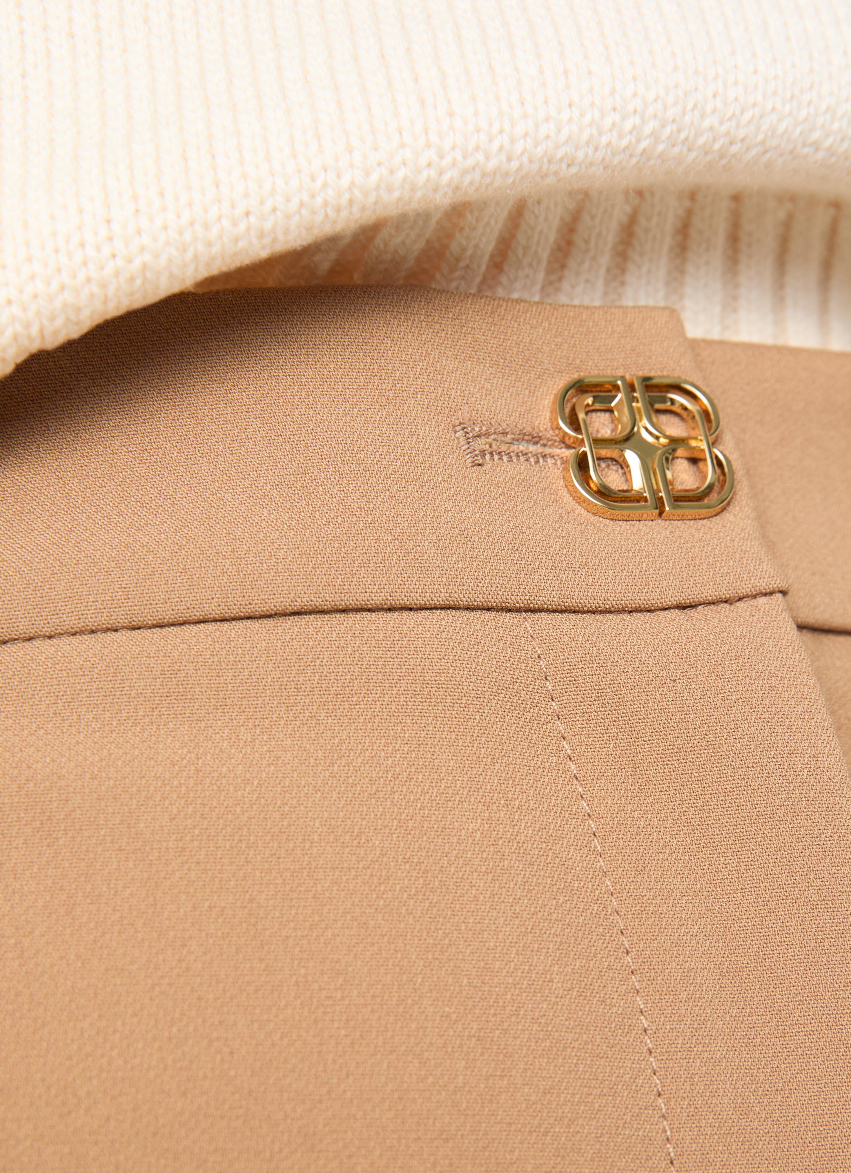 Pantalon En Cuir Véritable Isabel USA Couleur Camel - Taille 4 (serait Plutôt Un 2), Occasion Très Bon état