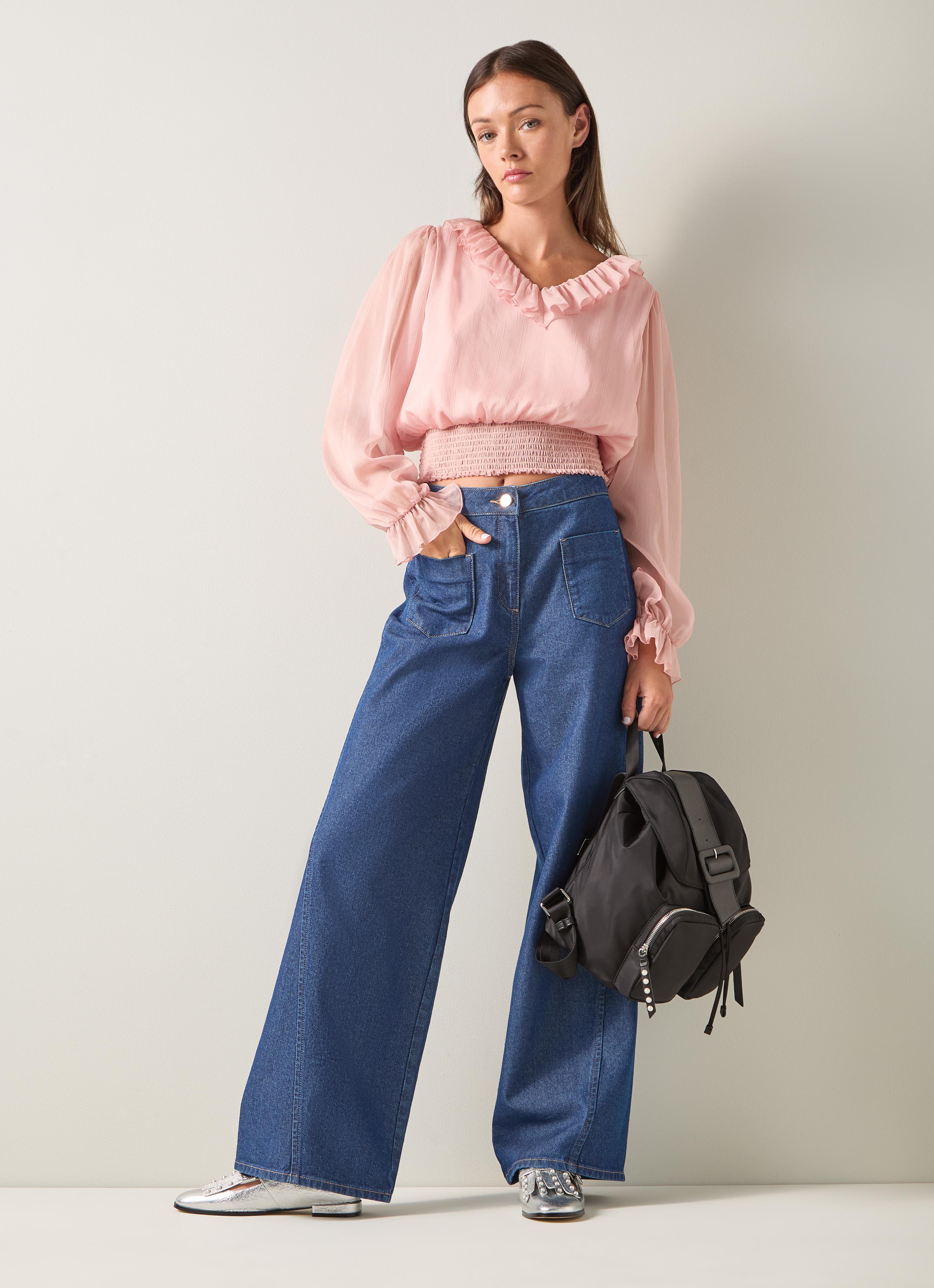 LKB LONDON Pip Dark Indigo Wide Denim Trouser | Trousers