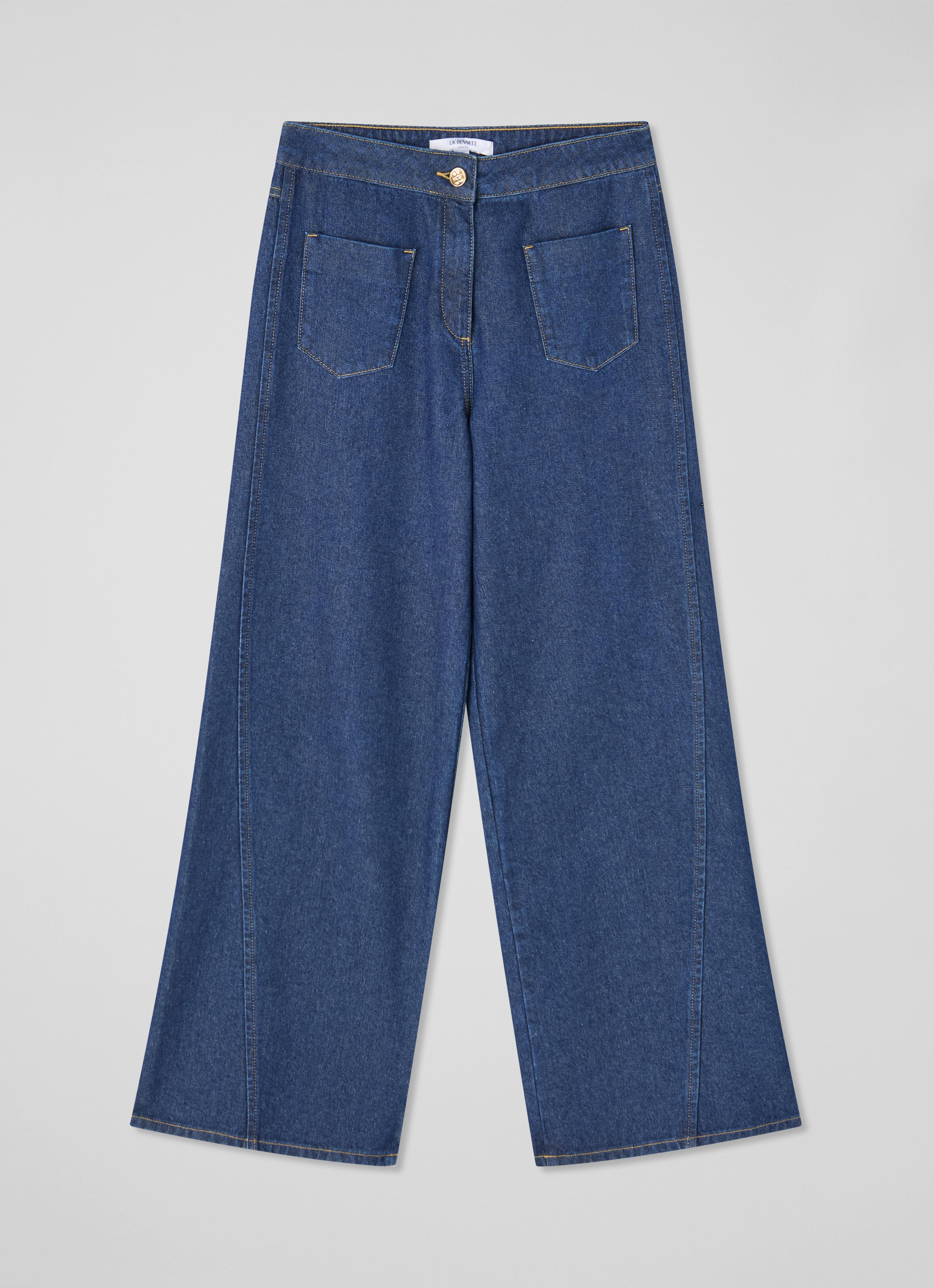 LKB LONDON Pip Dark Indigo Wide Denim Trouser | Trousers