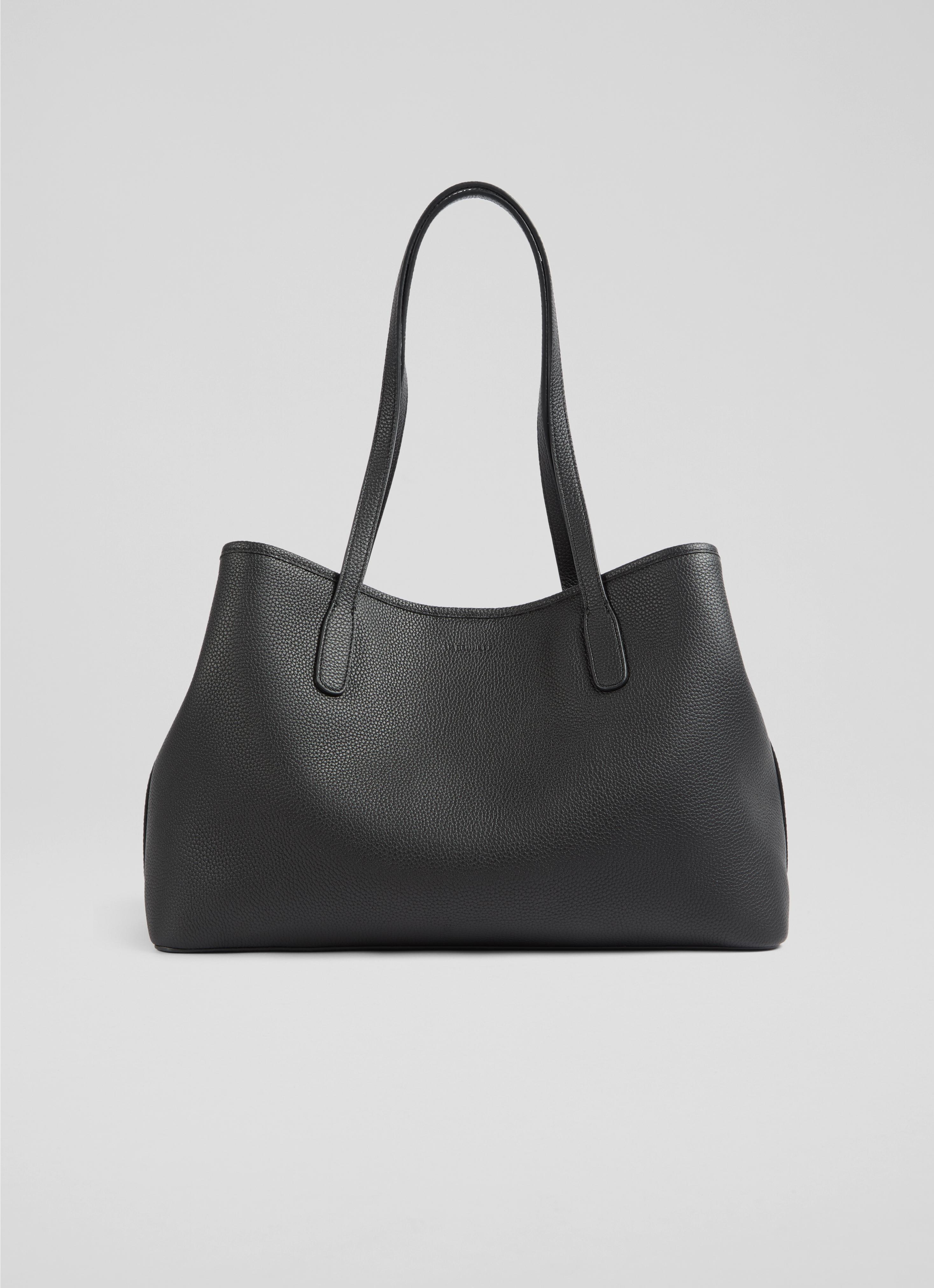 Lillian Black Leather Tote Bag With Compartments | LK Bennett