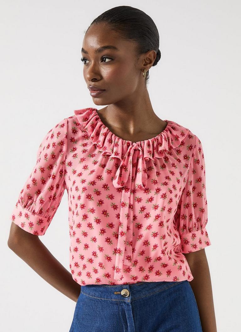 Coco Frilled Pink Blouse