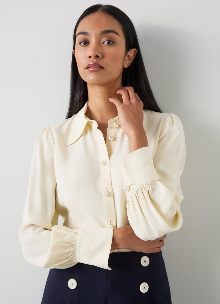 Sonya Cream Crepe Blouse