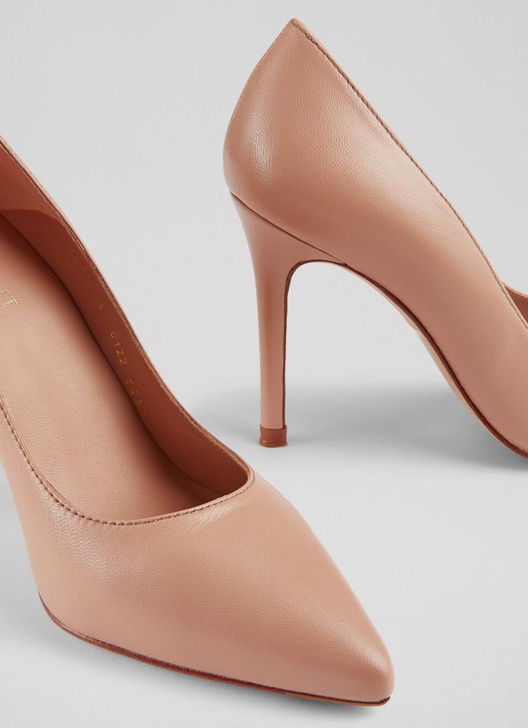 Leather nude court shoes hotsell