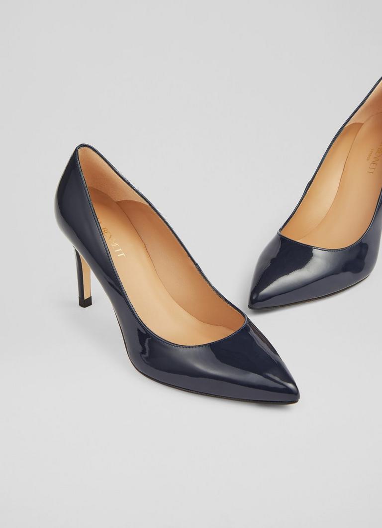 Floret Navy Patent Leather Pointed Toe Courts Court Shoes Shoes Collections L.K.Bennett London