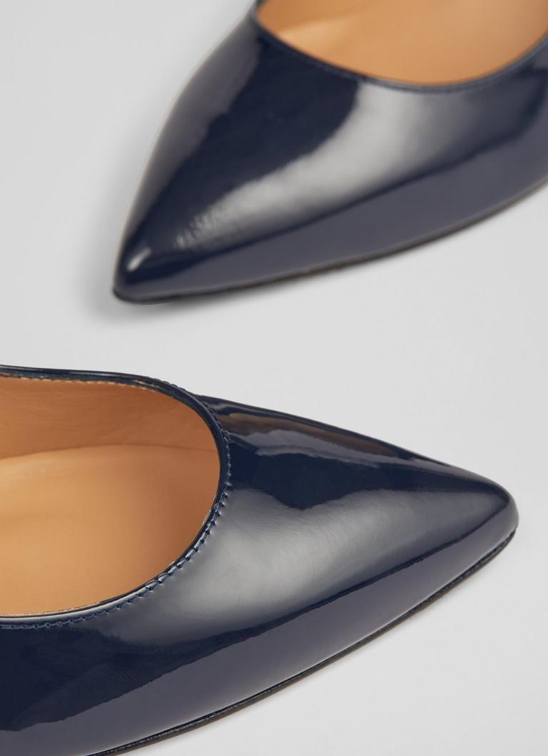 Floret Navy Patent Leather Pointed Toe Courts Court Shoes Shoes Collections L.K.Bennett London