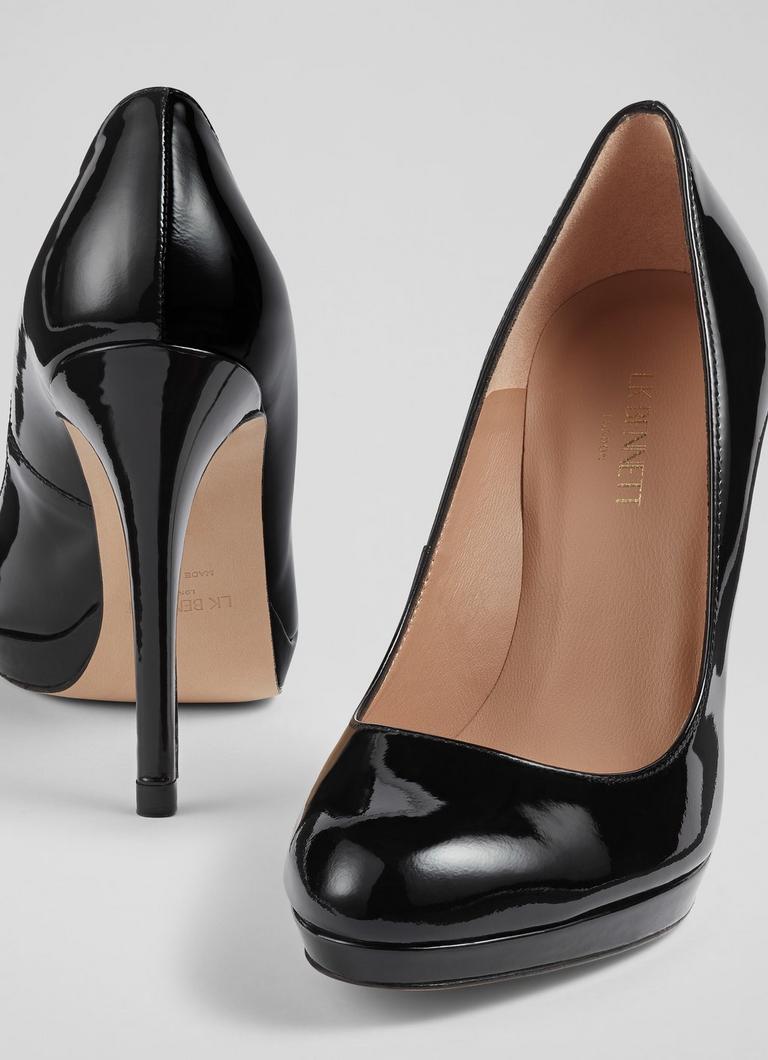 Black platform hot sale court shoes uk