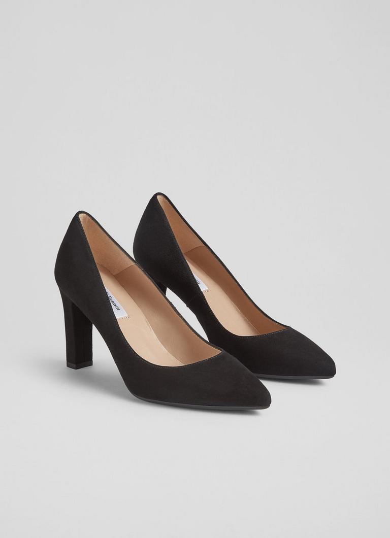 Tess Black Suede Courts
