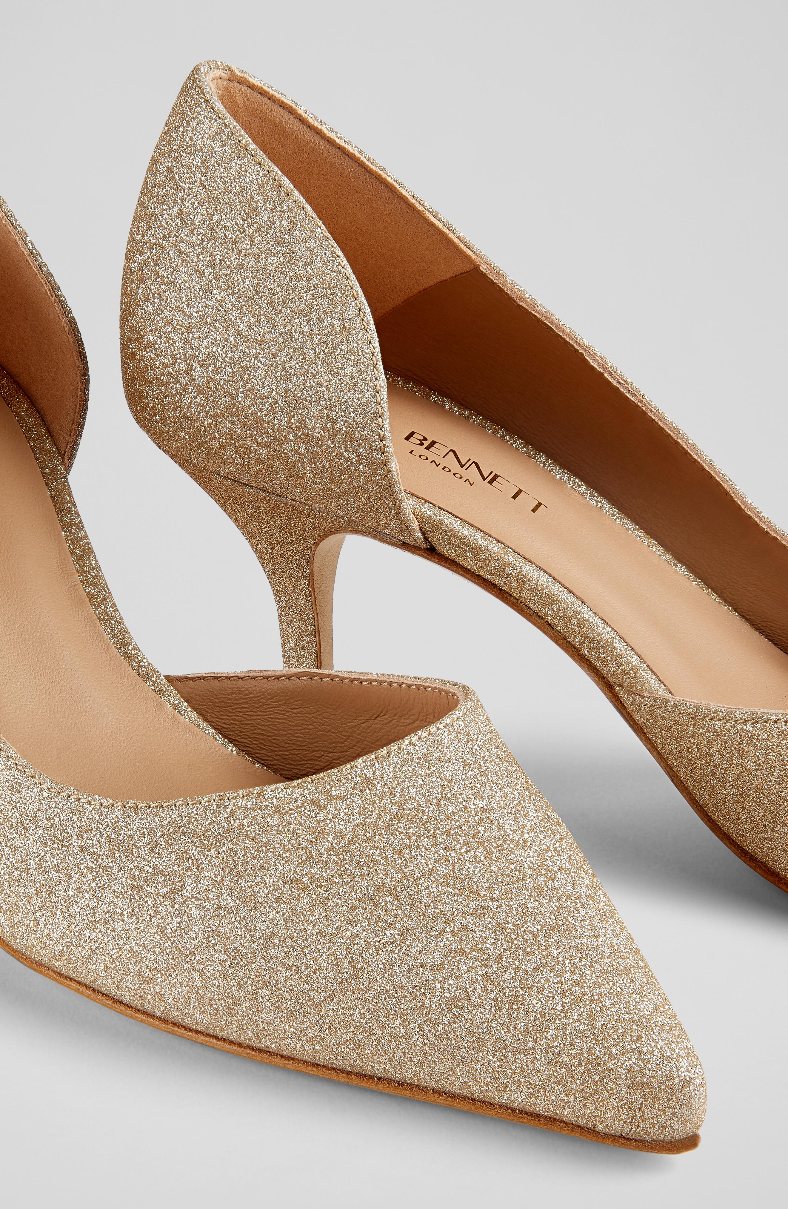 Hazel Champagne Glitter D'Orsay Courts Sale Collections