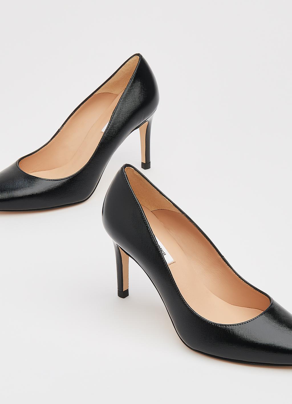 Floret Black Leather Pointed Toe Courts | Shoes | L.K.Bennett
