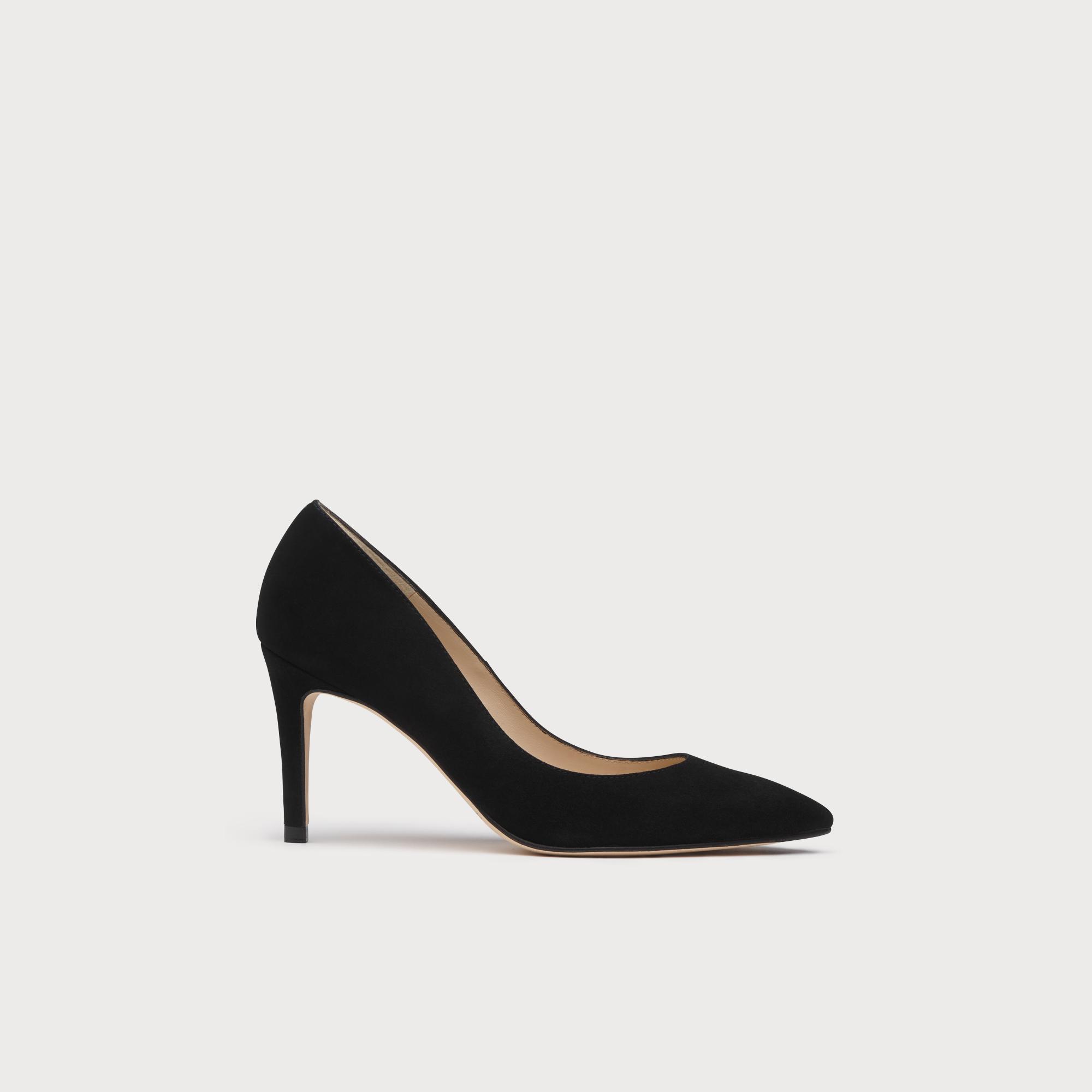 L.K.Bennett Floret Black Nappa Leather Pointed Toe Courts, Black