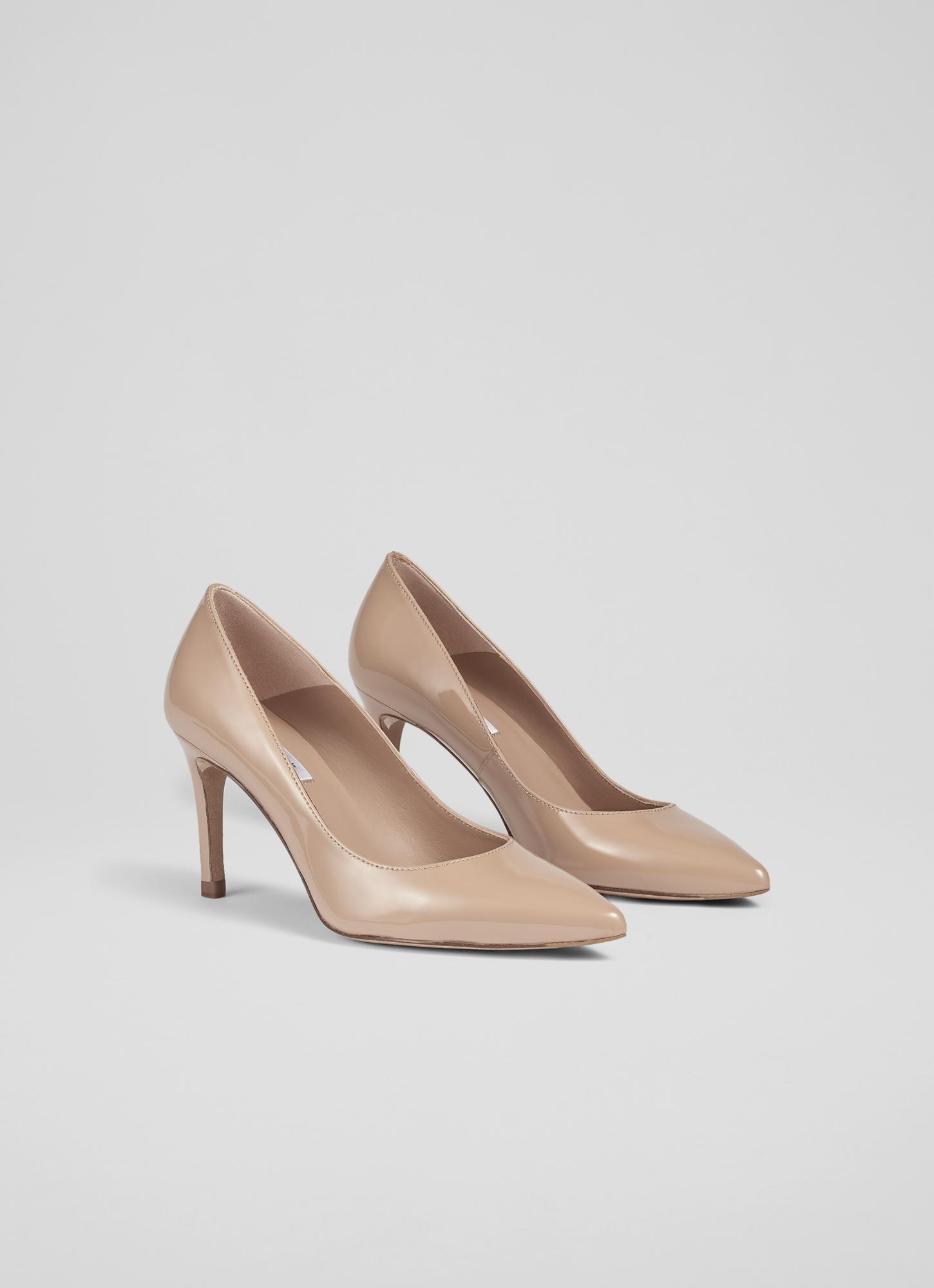 beige patent leather shoes