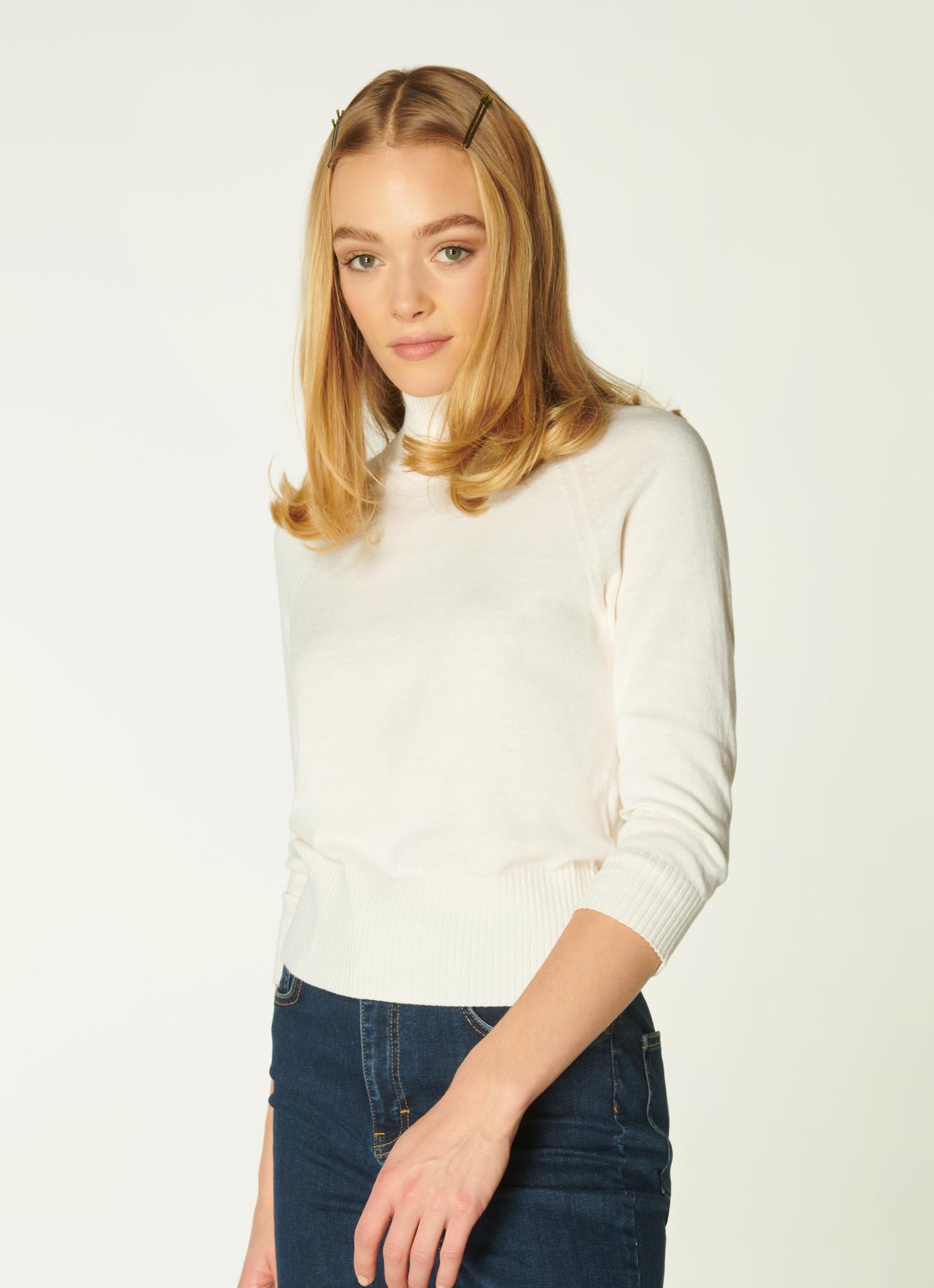 andmary Mary turtle knit tops ivory