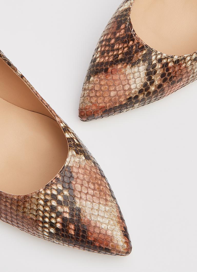 Floret Dusty Pink Snake Print Courts Shoes L.K.Bennett