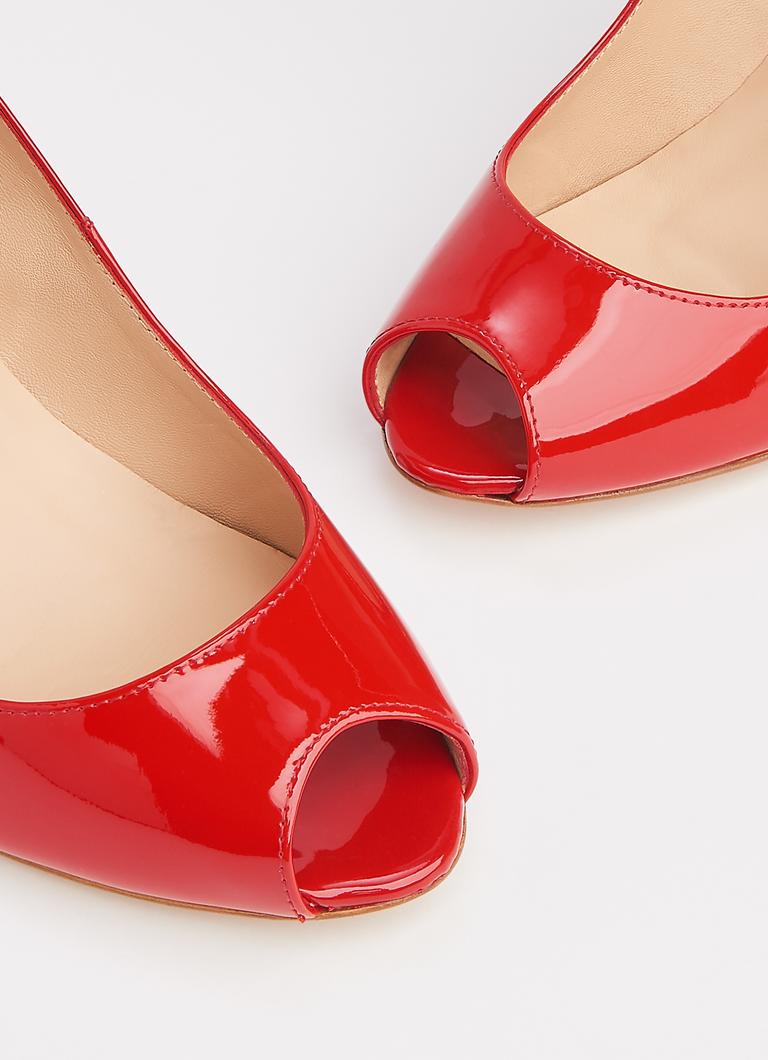 Red peep toe heel discount
