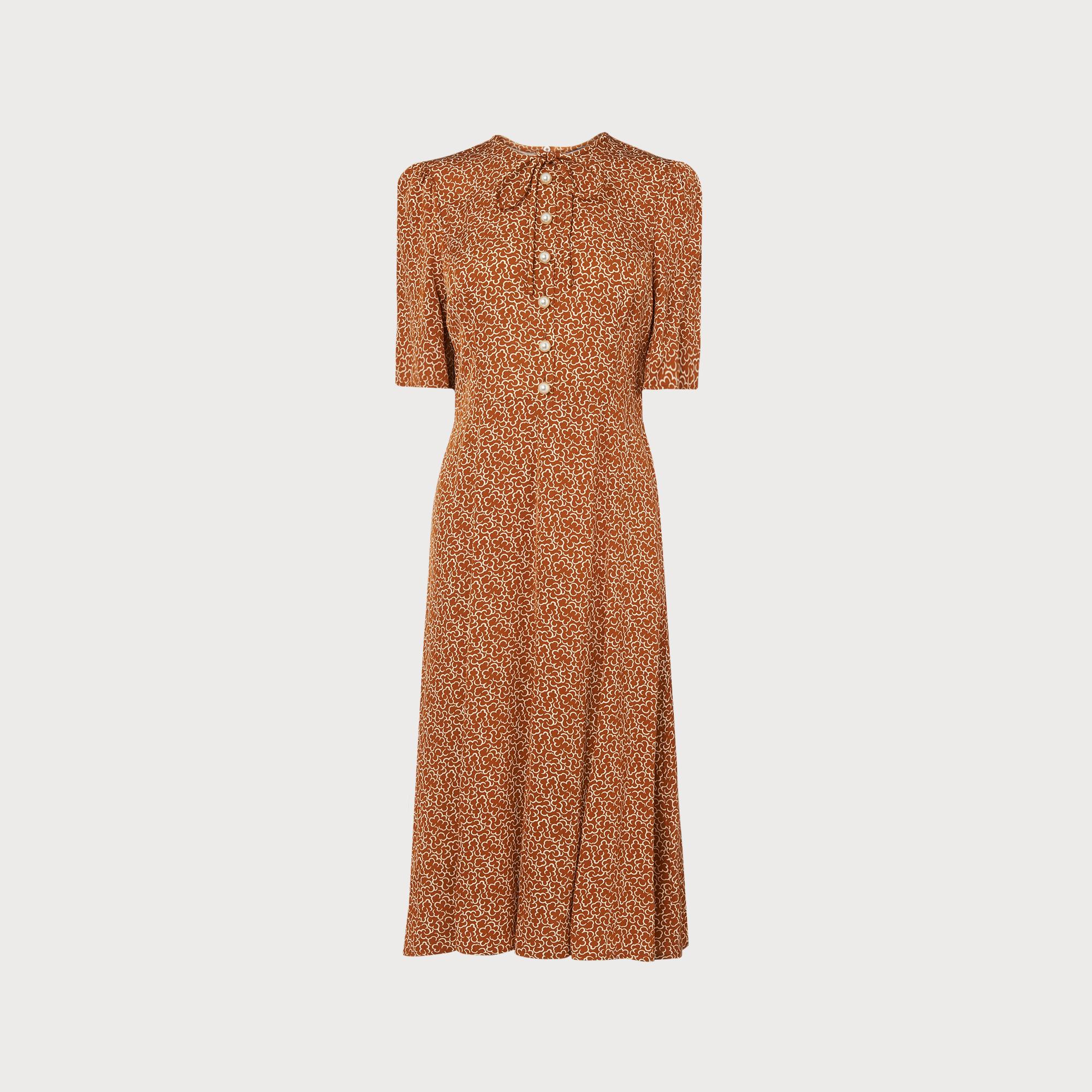 lk bennett montana silk dress L.K.Bennett Montana Floral Print Silk Dress, Cream