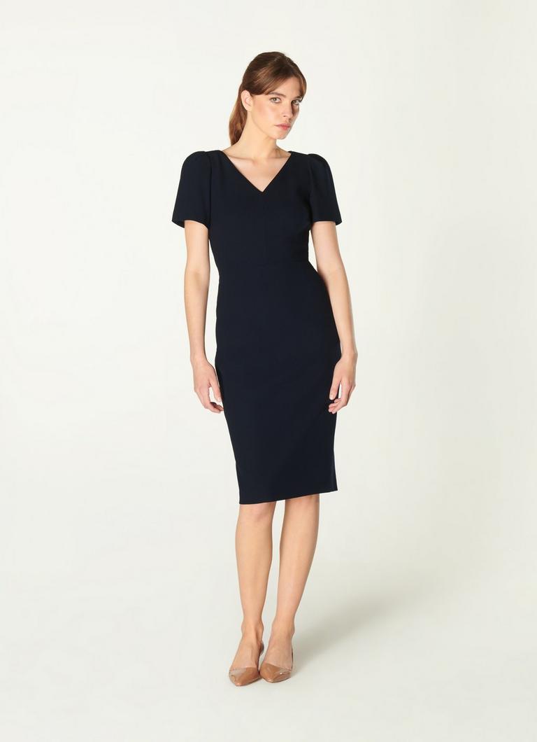 Rebecca Navy Polyester Viscose Elastan Dress The Archive Sale L.K.Bennett London